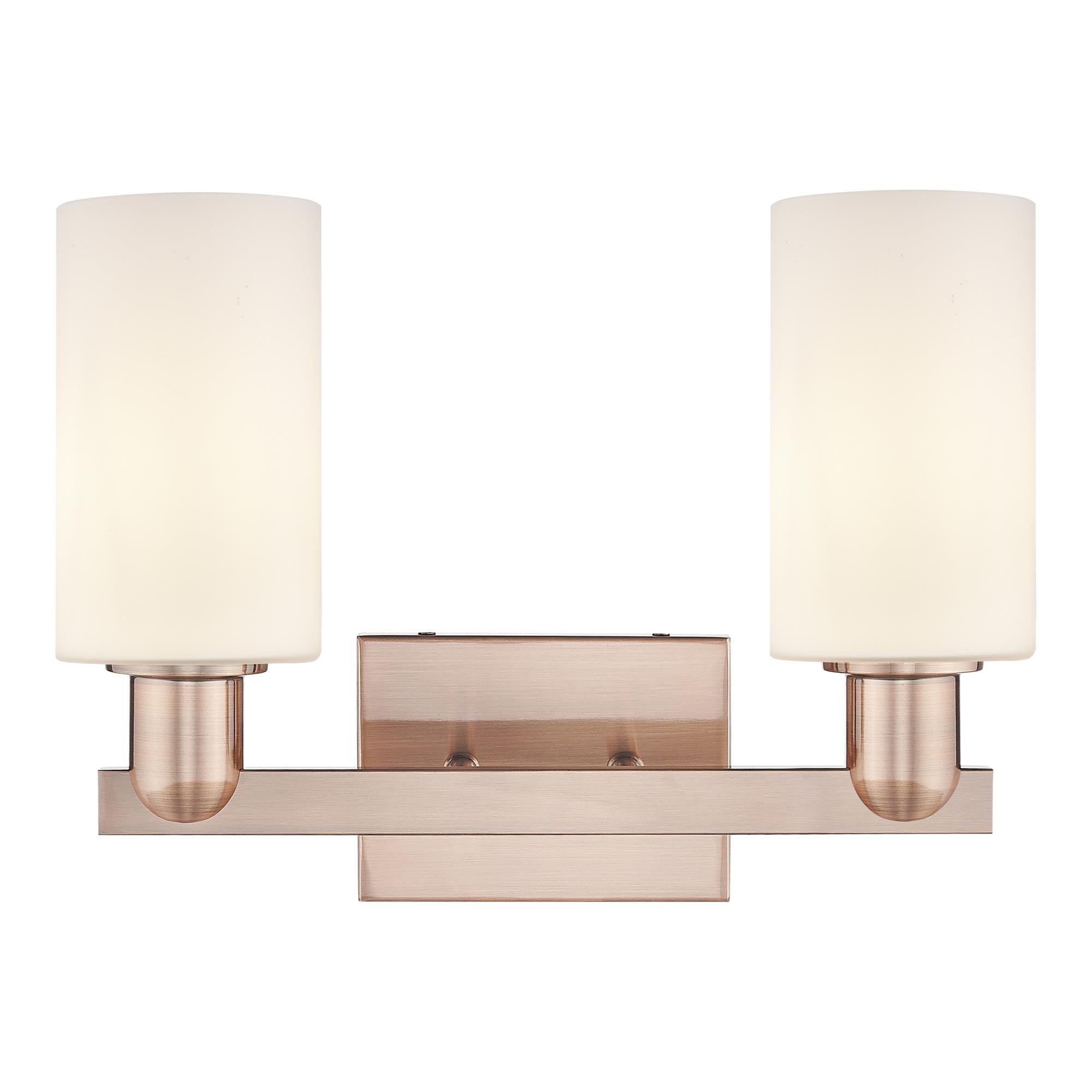 Shown in Antique Copper finish and Matte White glass