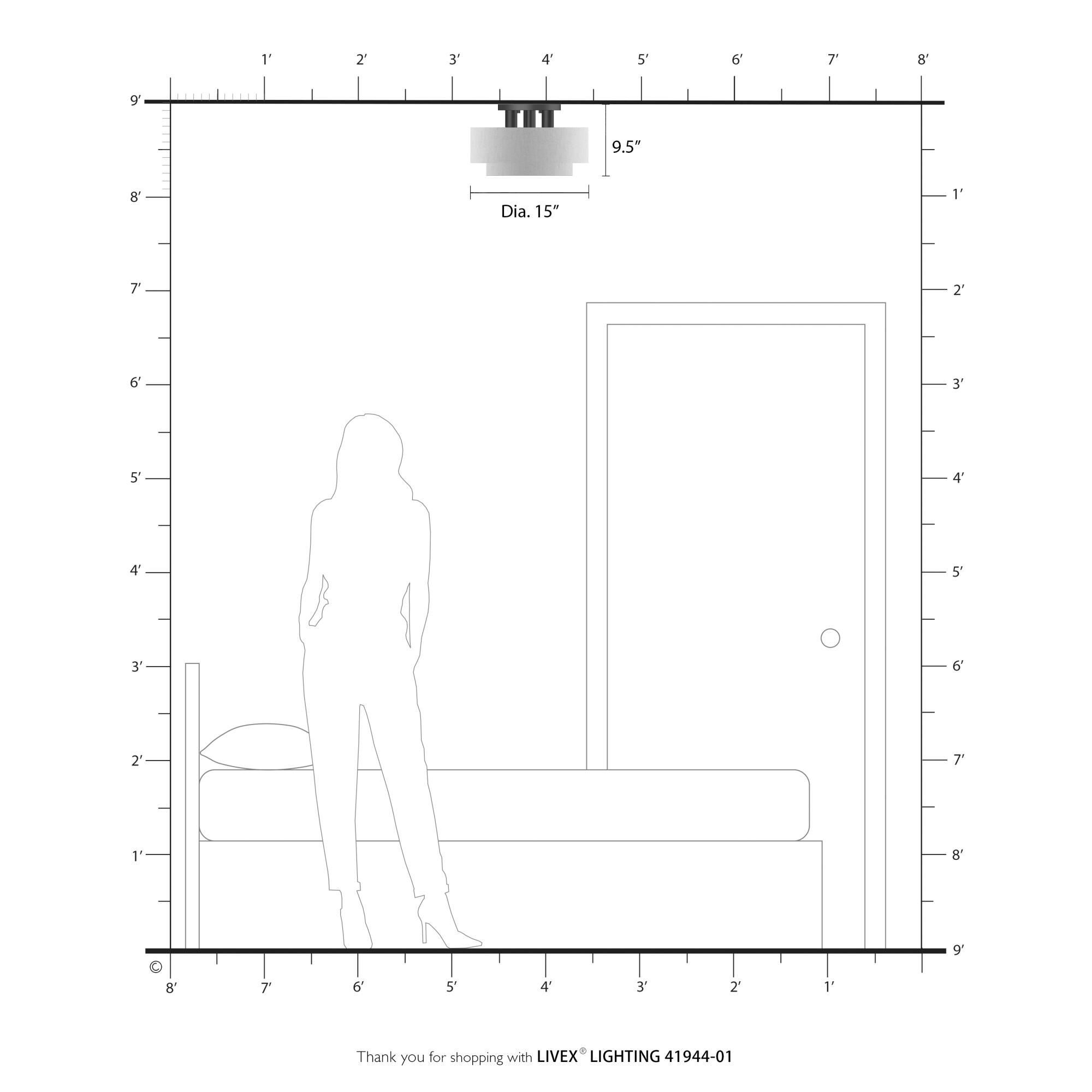 Manorwood 15 Inch Semi Flush Mount by Livex Lighting
