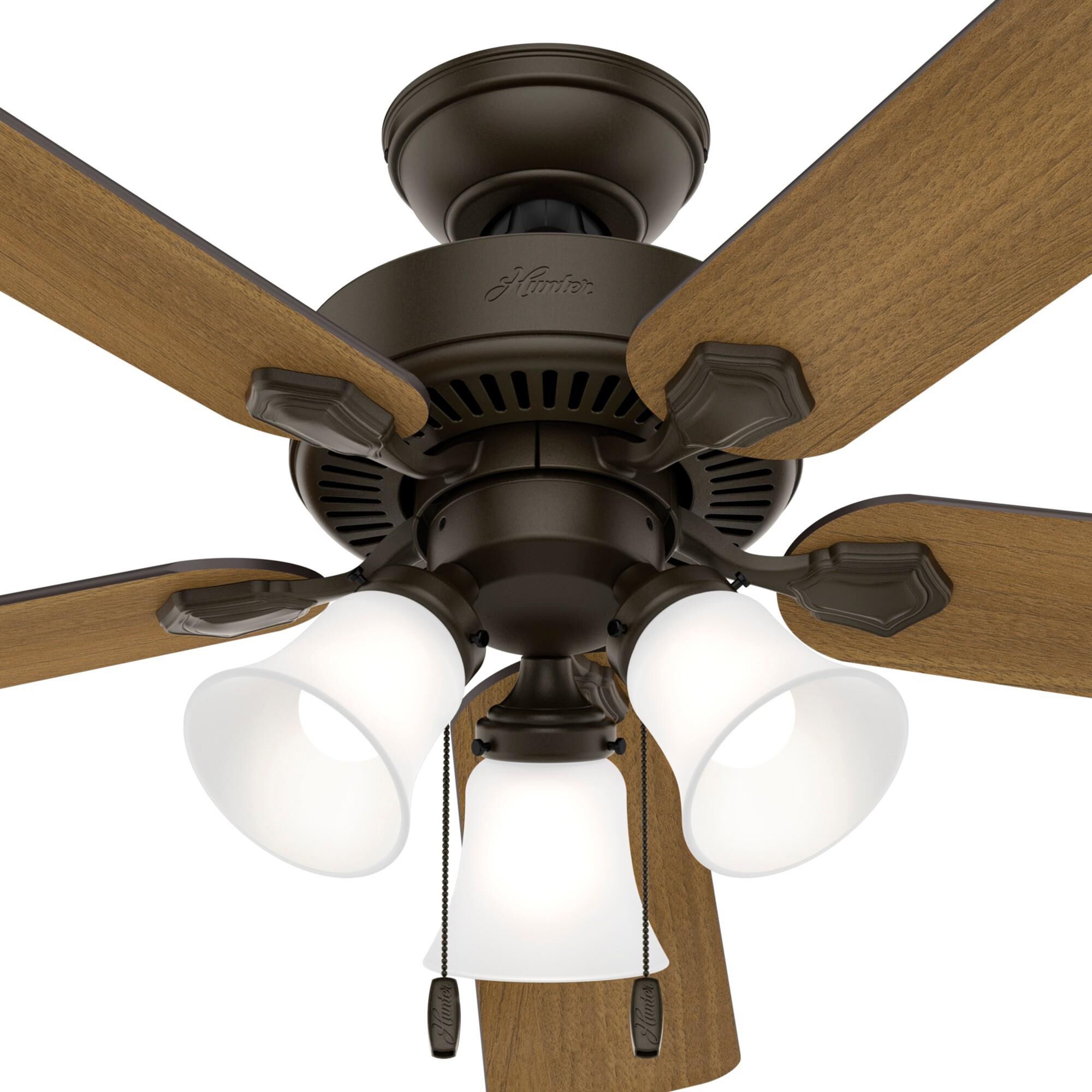 Swanson 52 Inch Ceiling Fan with Light Kit by Hunter Fan