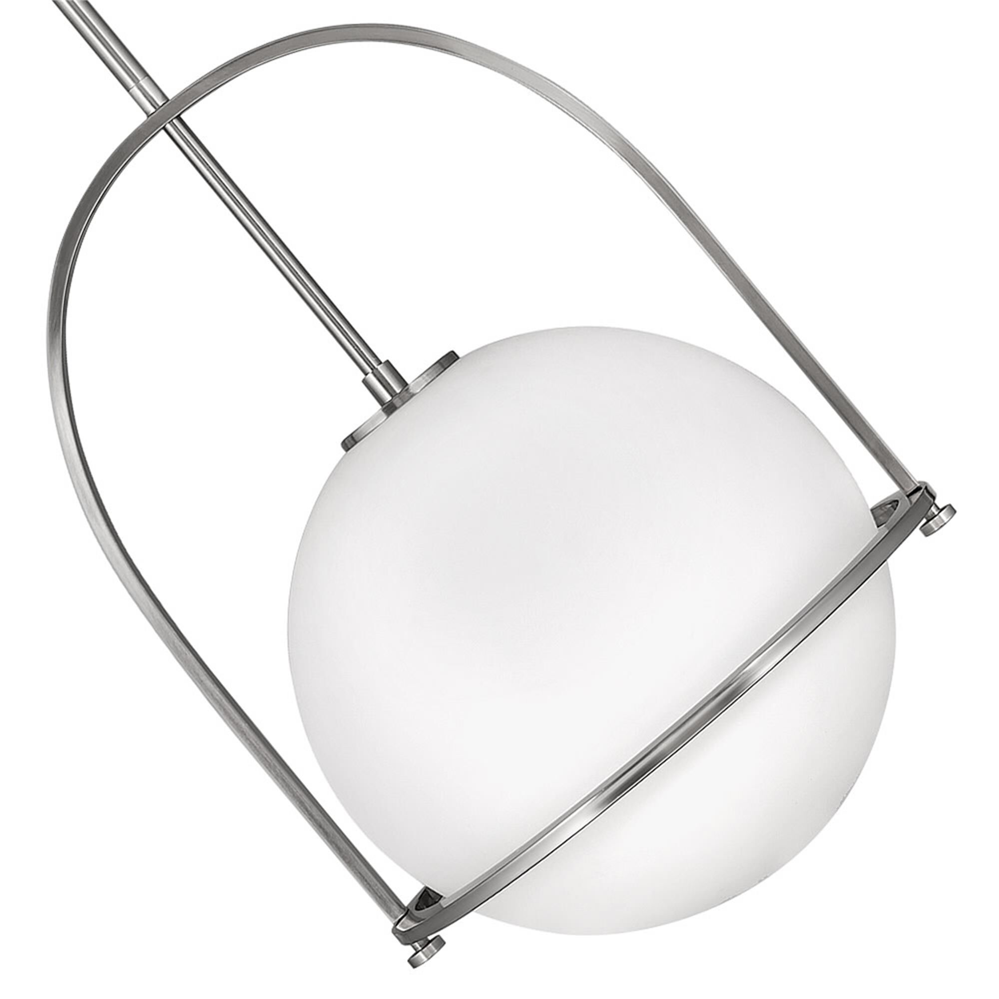 Shown in Brushed Nickel finish and Etched Opal glass