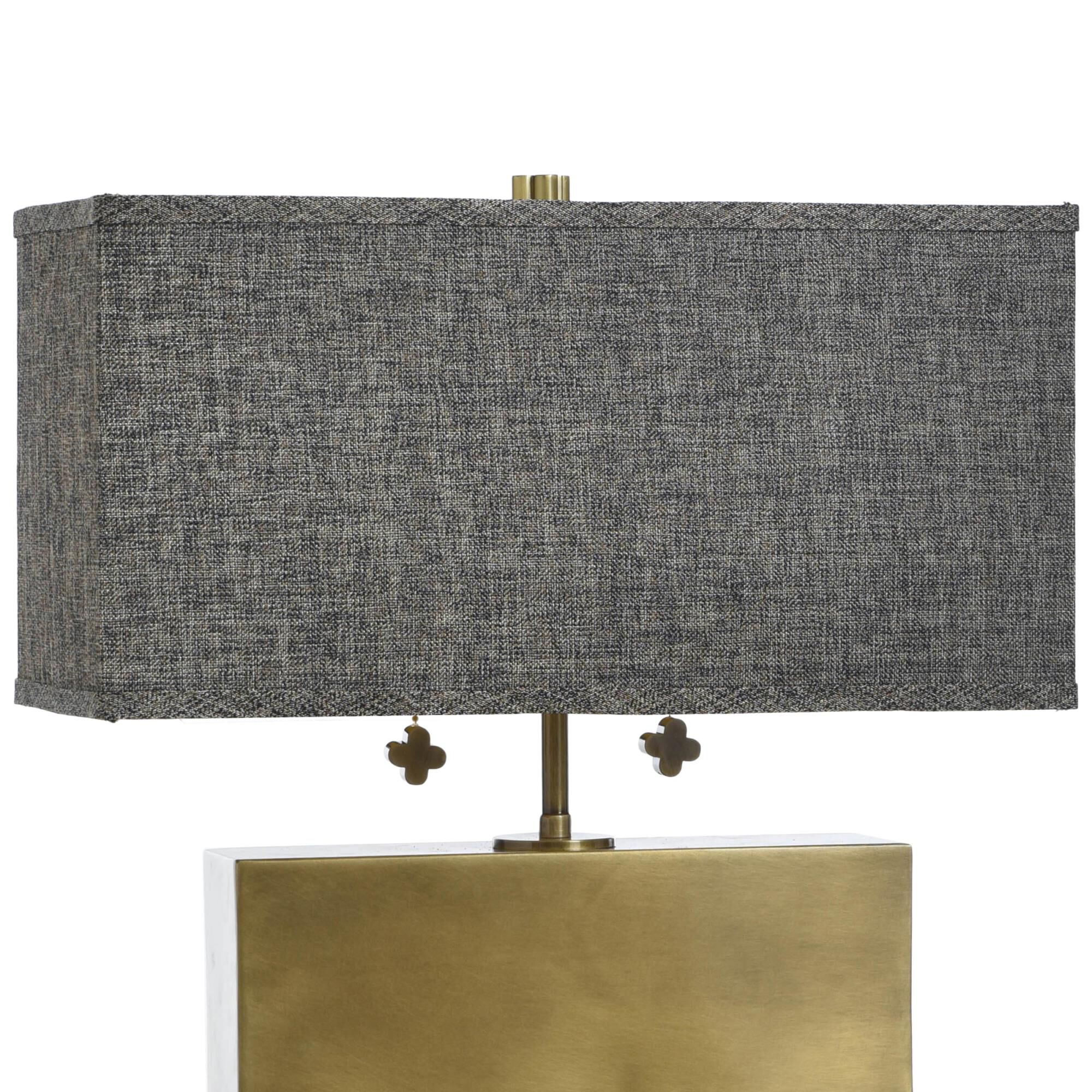 Shown in Polished Brass finish and Dark Brown shade