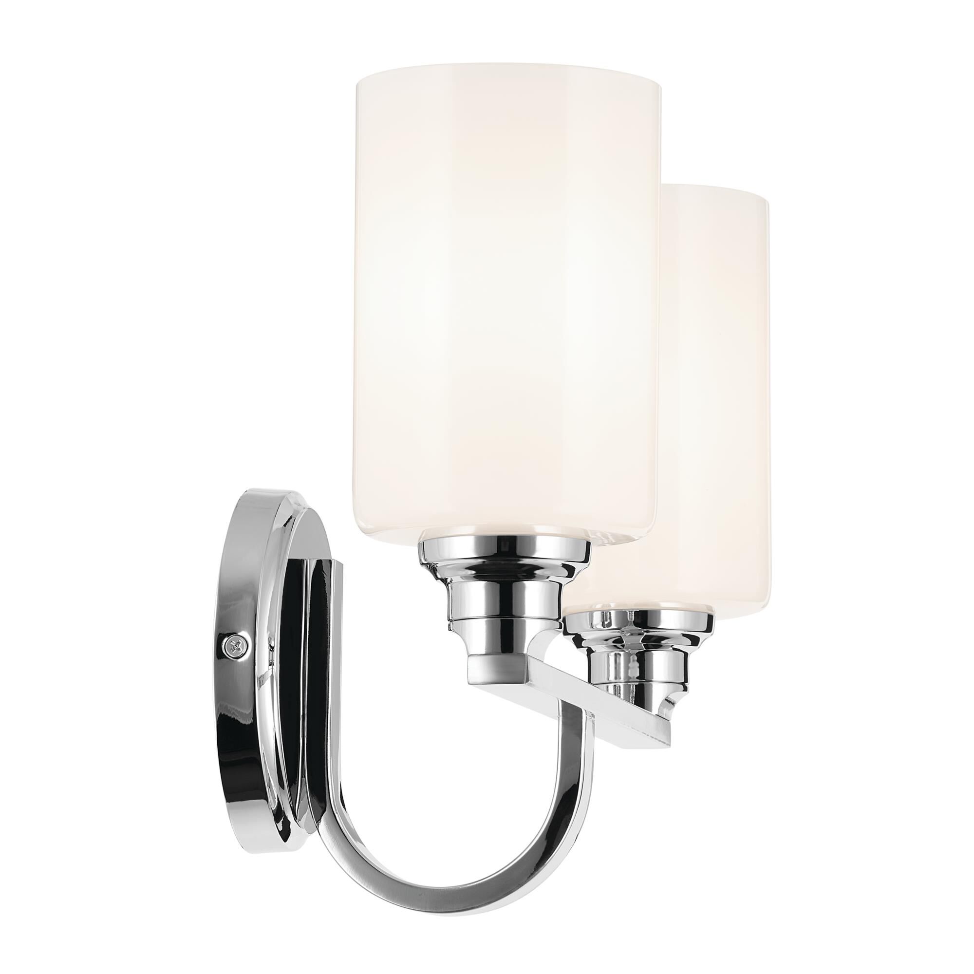Shown in Chrome finish and Opal glass