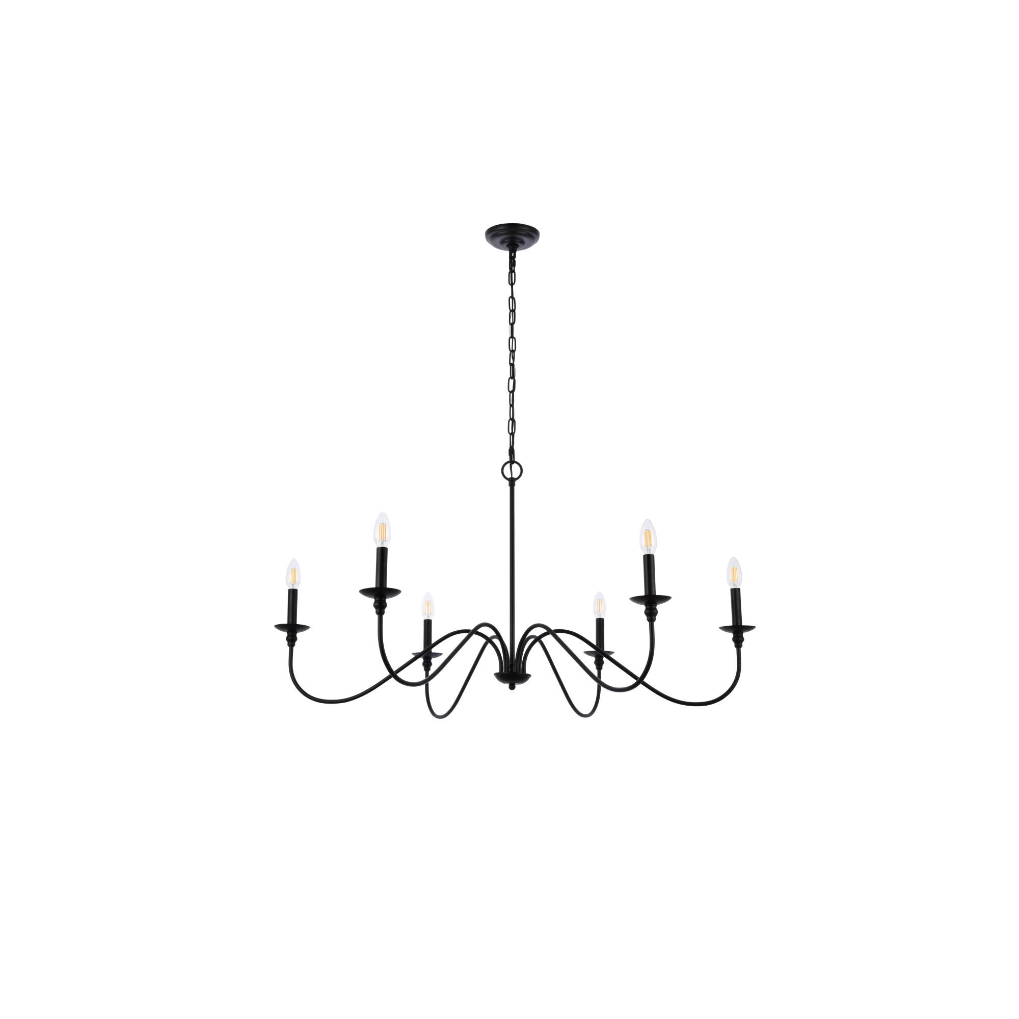 Rohan 42 Inch 6 Light Chandelier by Elegant Lighting