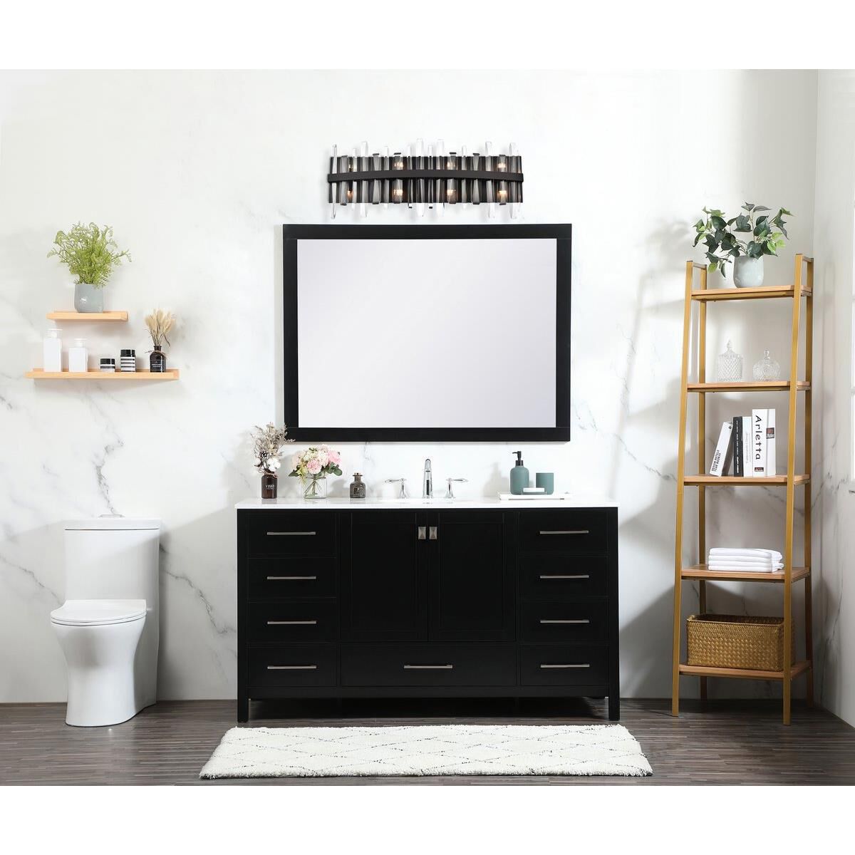 Shown in Black finish and Royal Cut crystal