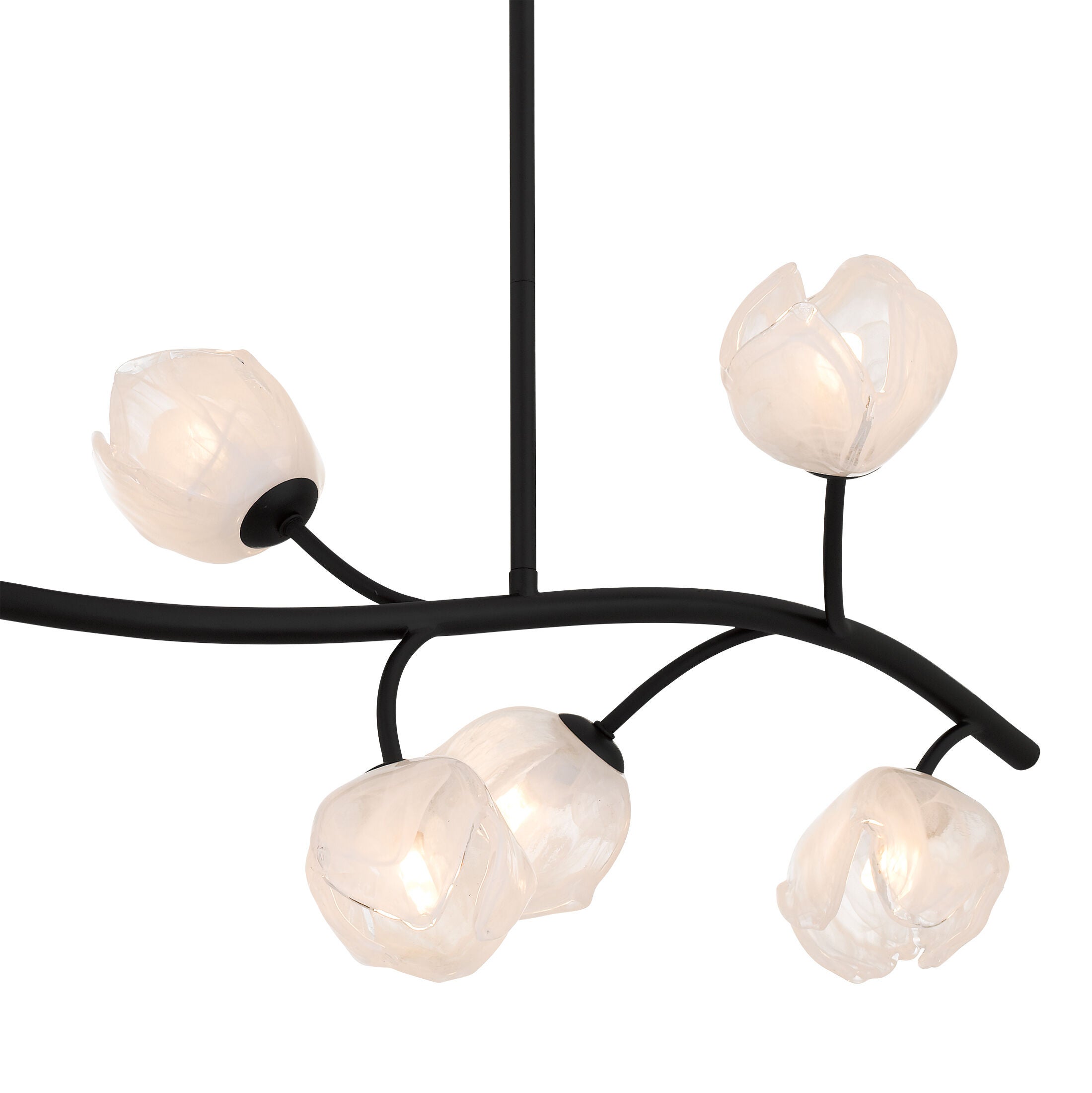 Shown in Matte Black finish and White Swirl Glass shade