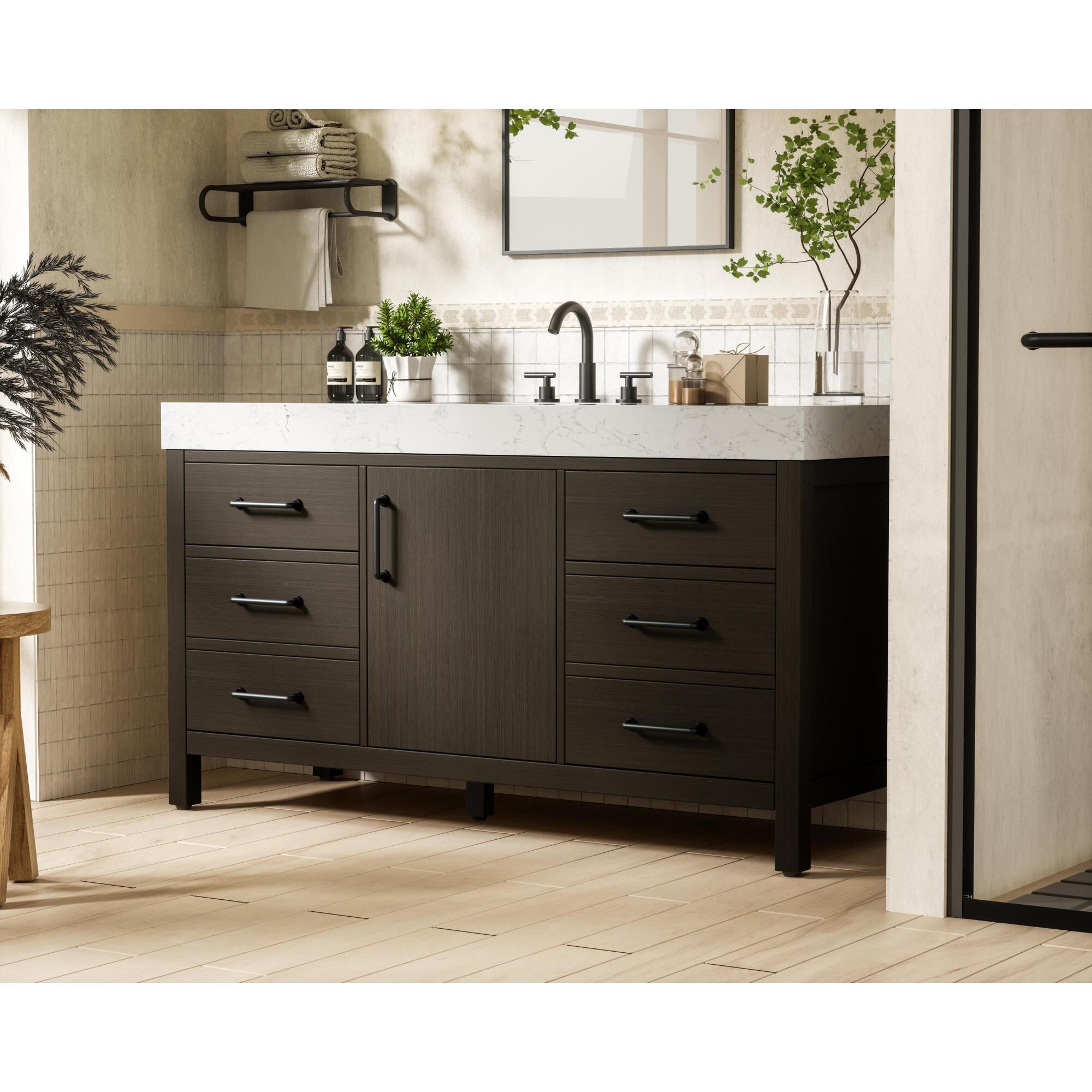 Nathan 60 Inch Bath Vanity by Elegant Dcor