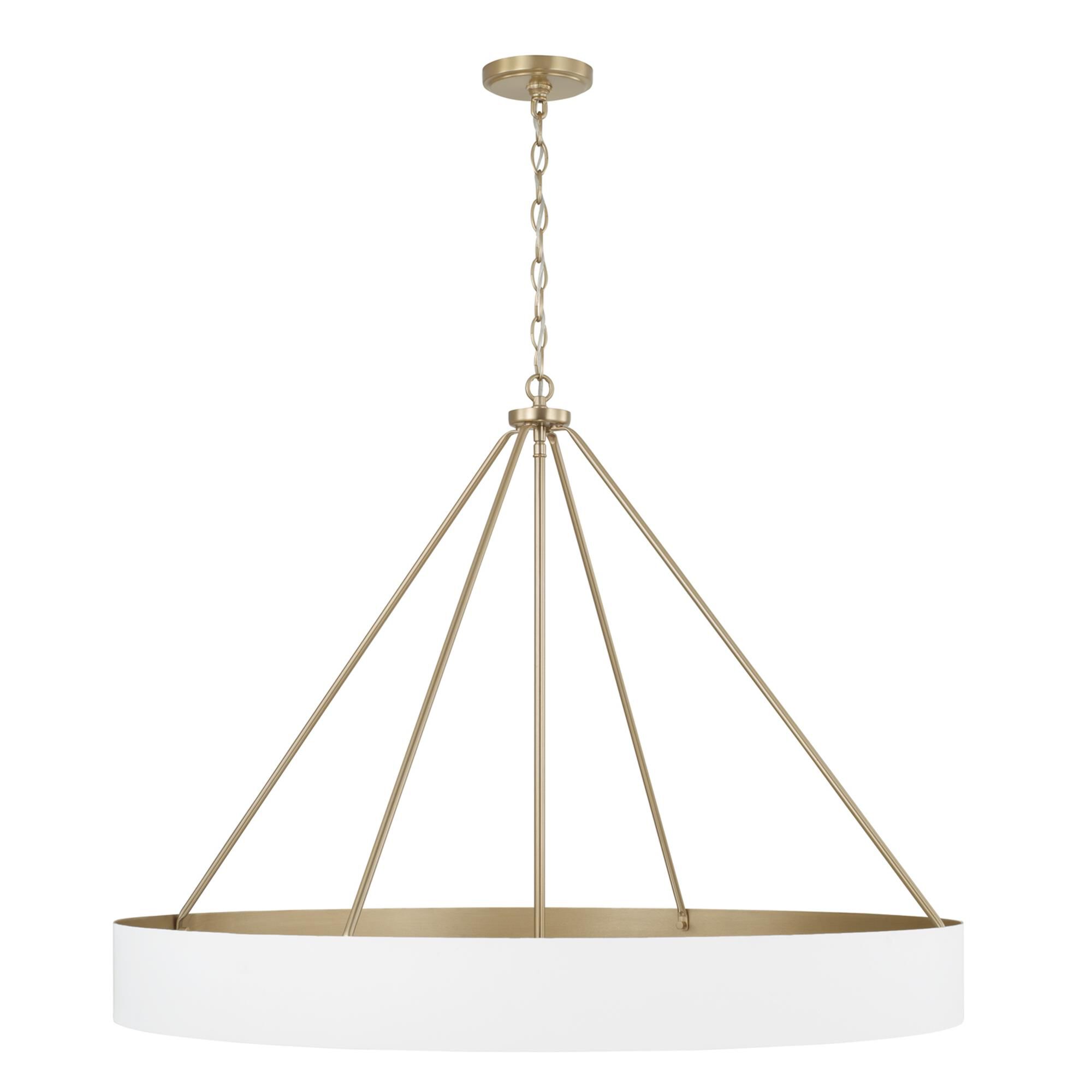 Shown in Matte Brass and White finish
