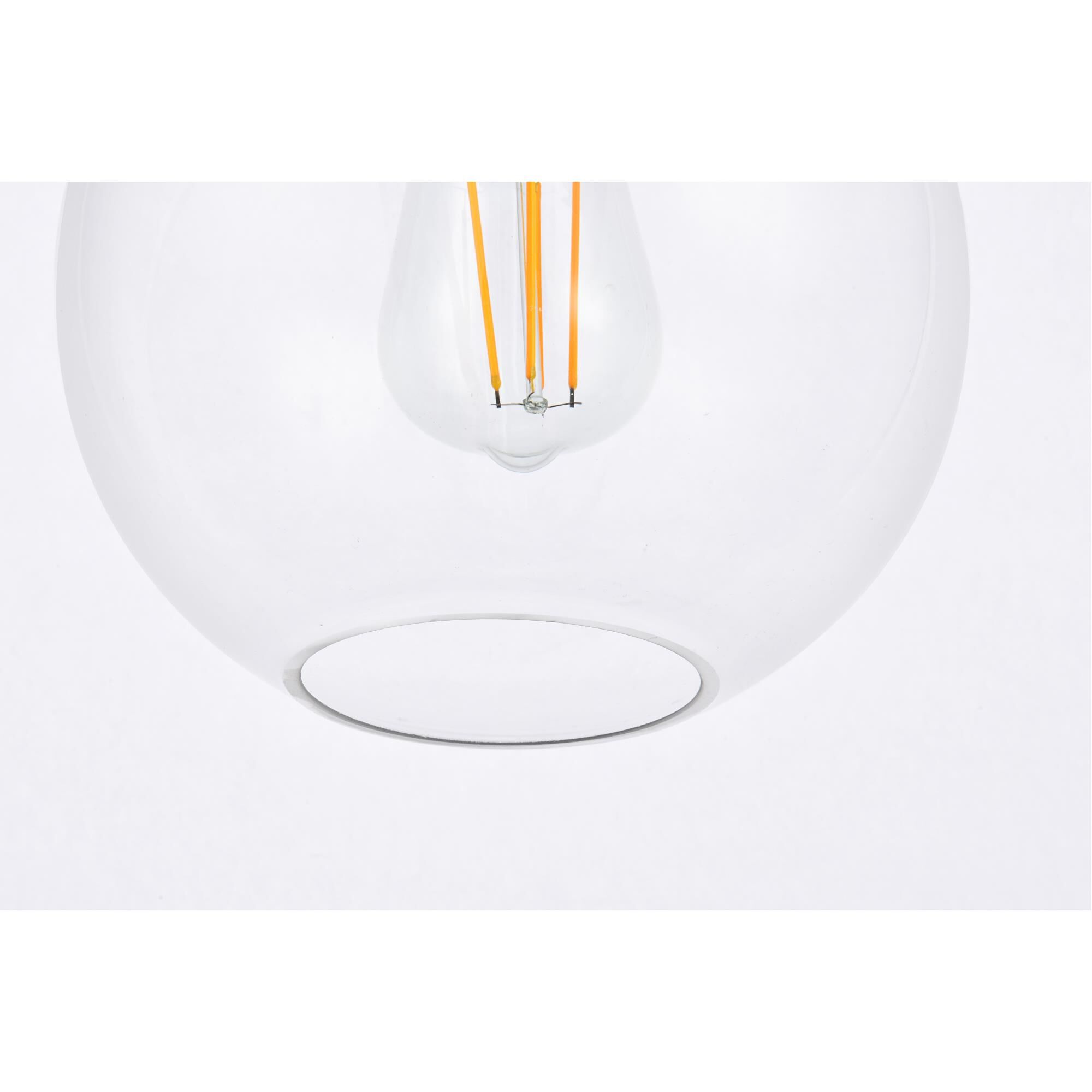 Shown in Brass finish and Clear glass