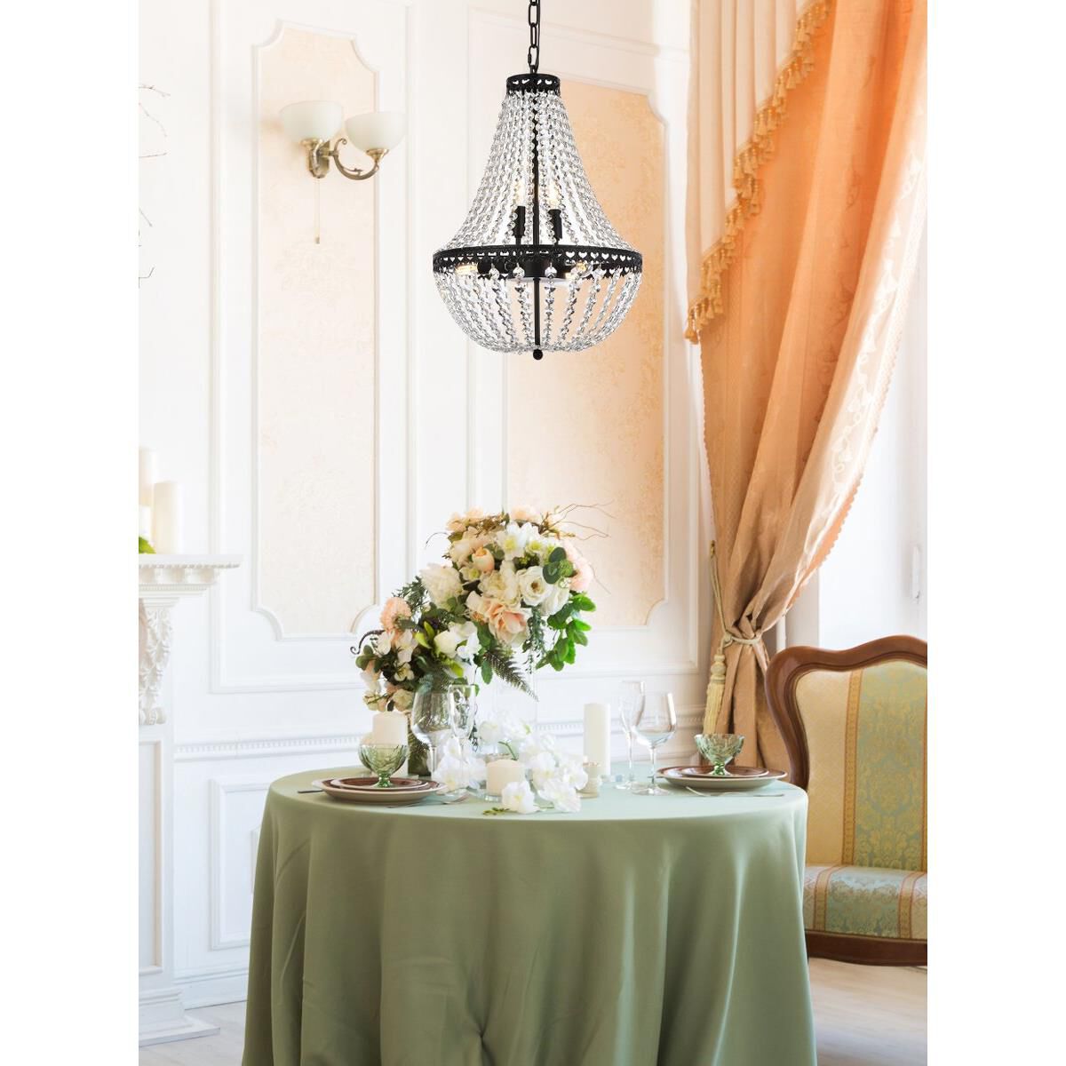 Valeria 14 Inch 5 Light Mini Chandelier by Elegant Lighting