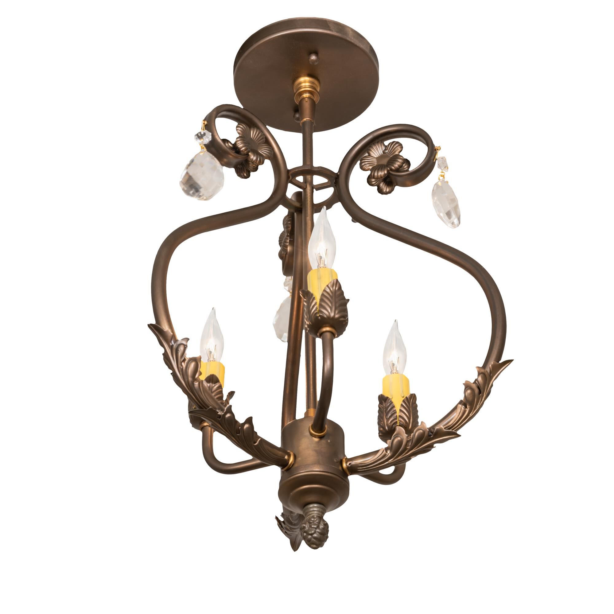 Antonia 12 Inch 3 Light Mini Chandelier by Meyda Lighting