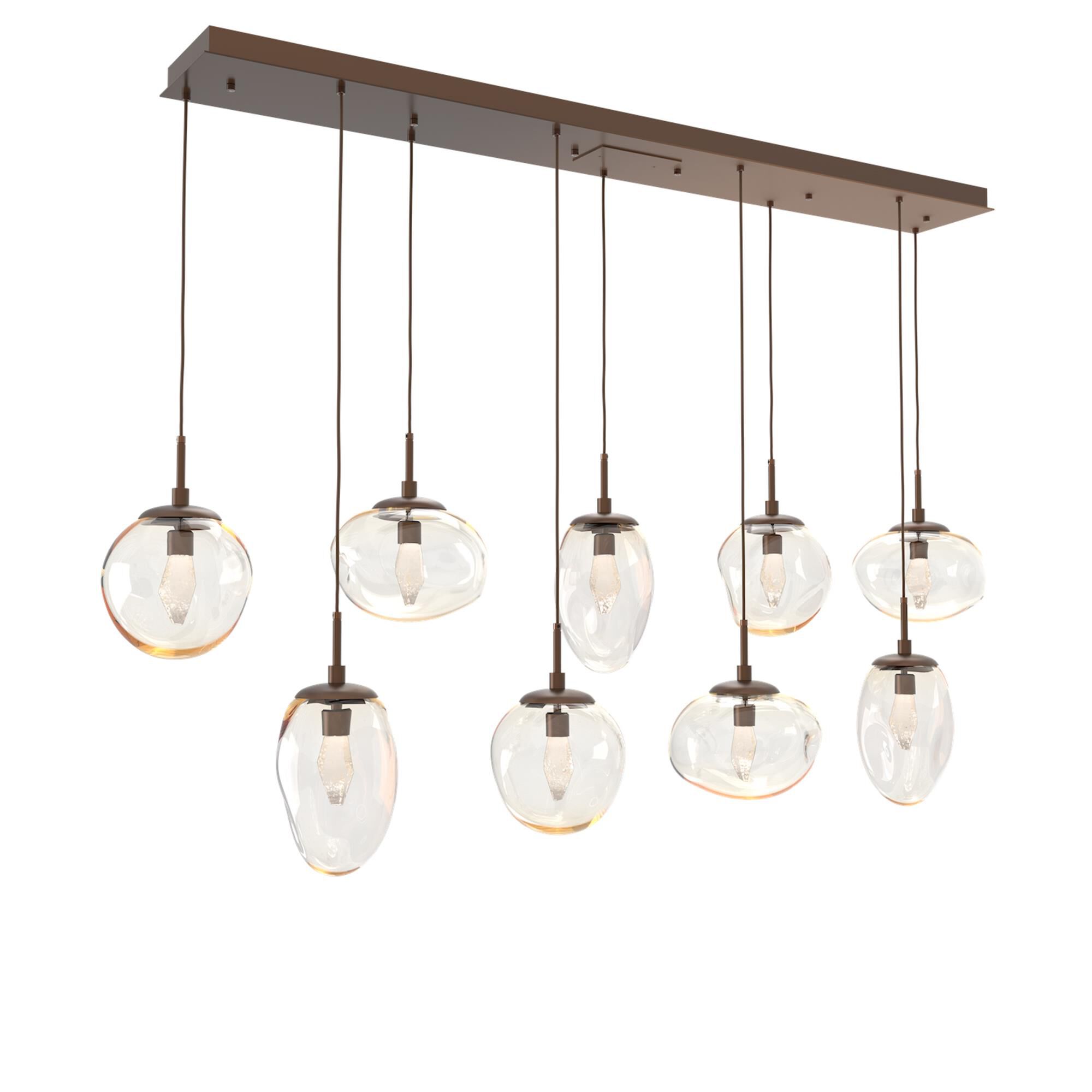 Shown in Burnished Bronze finish and Geo Inner And Amber Outer glass