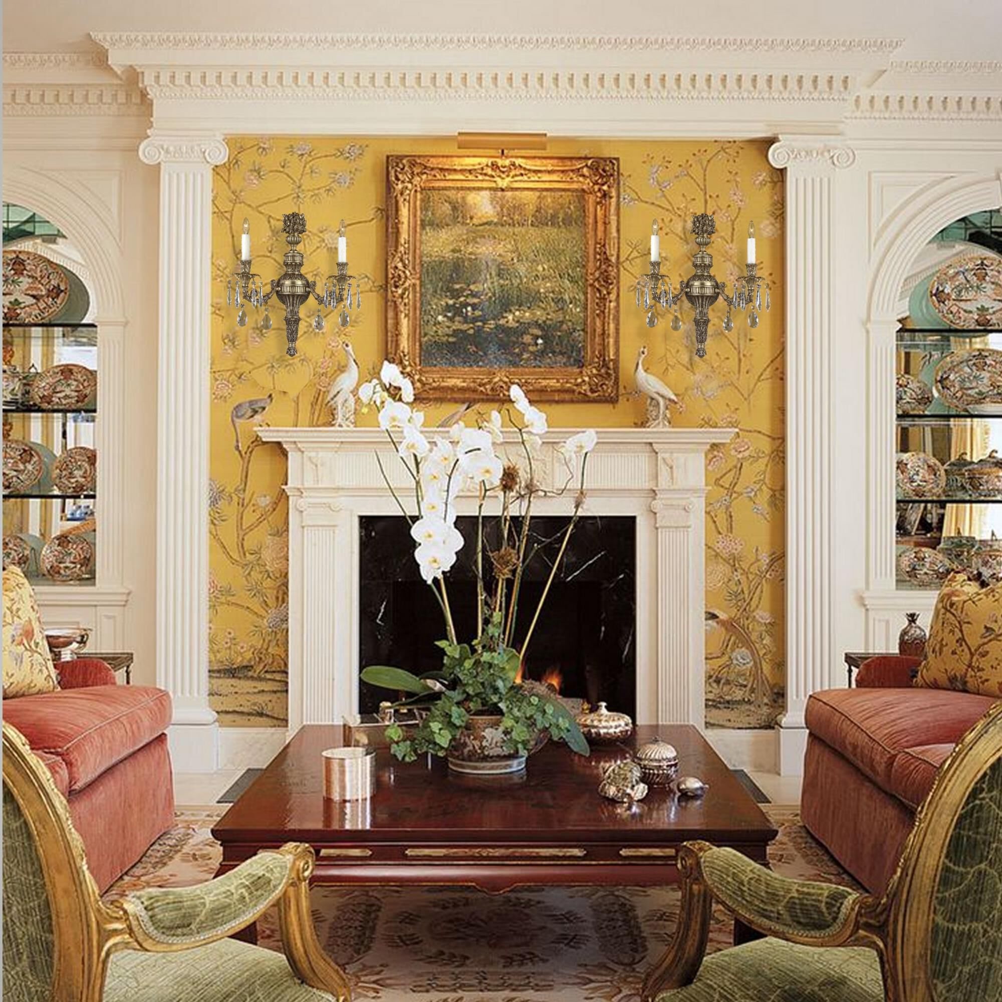 Shown in French Gold Glossy finish and Precision Clear Oval and Spire crystal