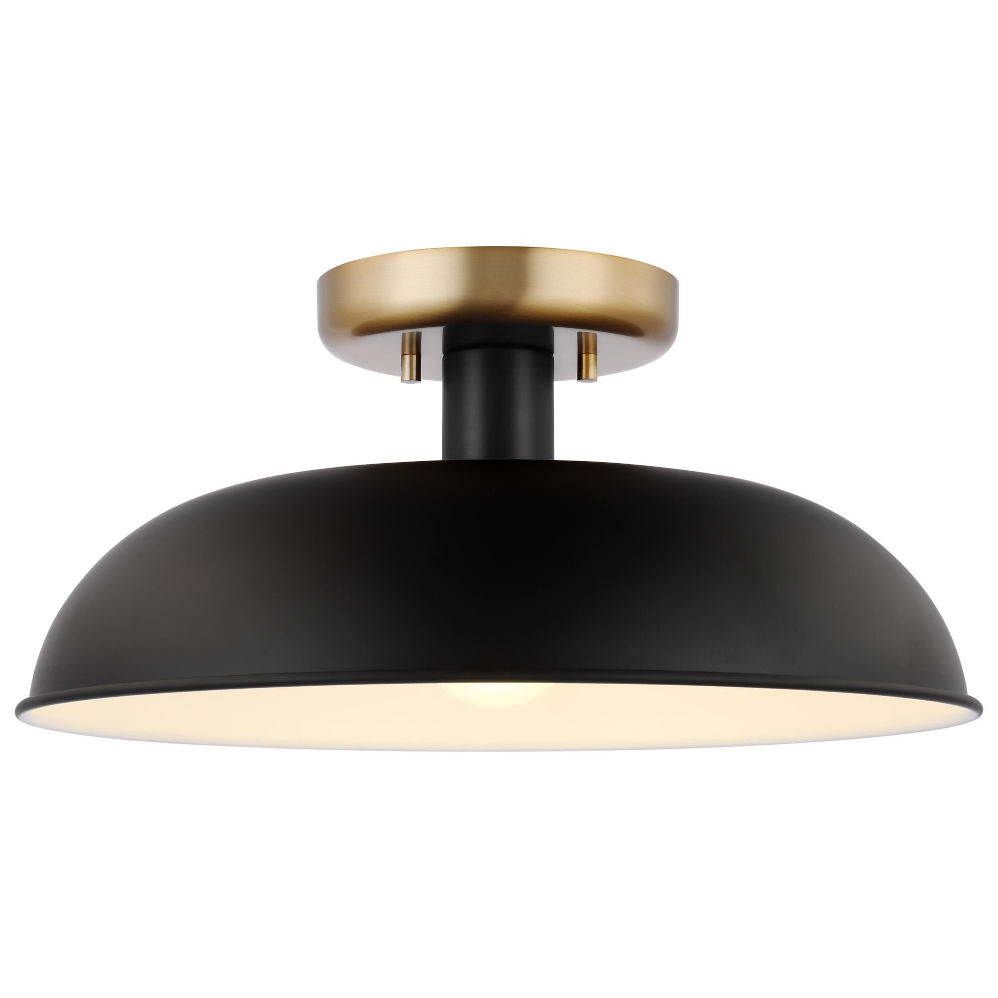 Shown in Matte Black and Burnished Brass finish