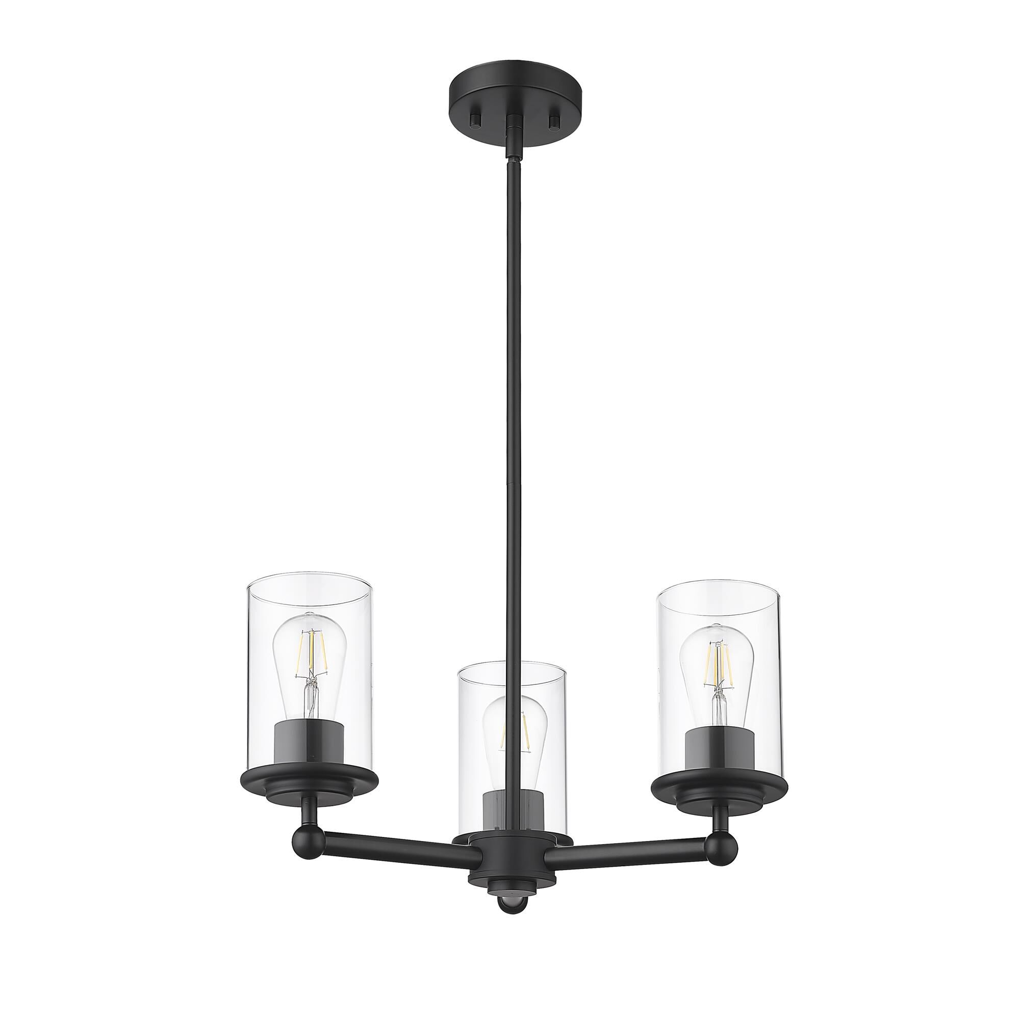 Shown in Matte Black finish and Clear glass