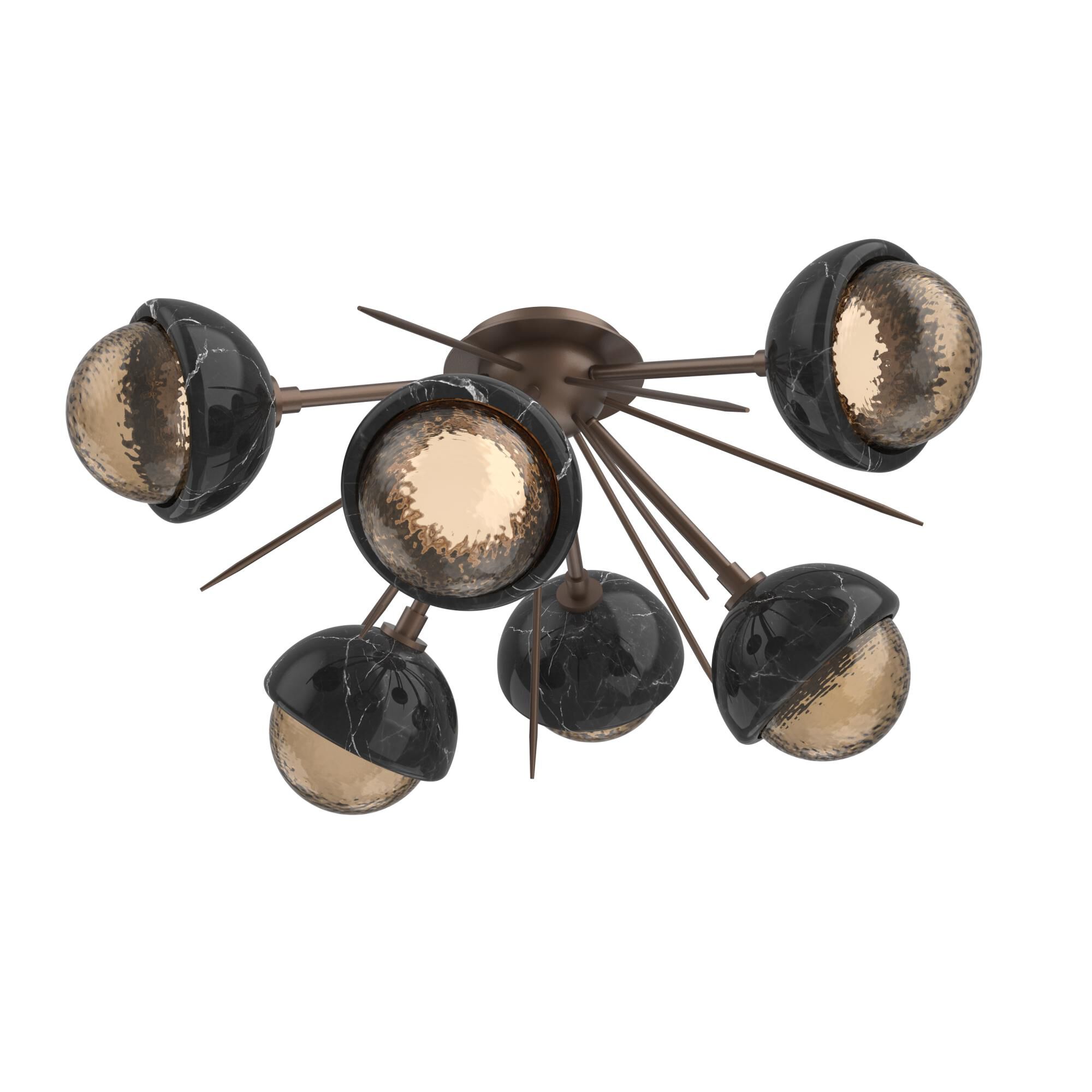Shown in Burnished Bronze finish and Bronze glass and Black Marble accent