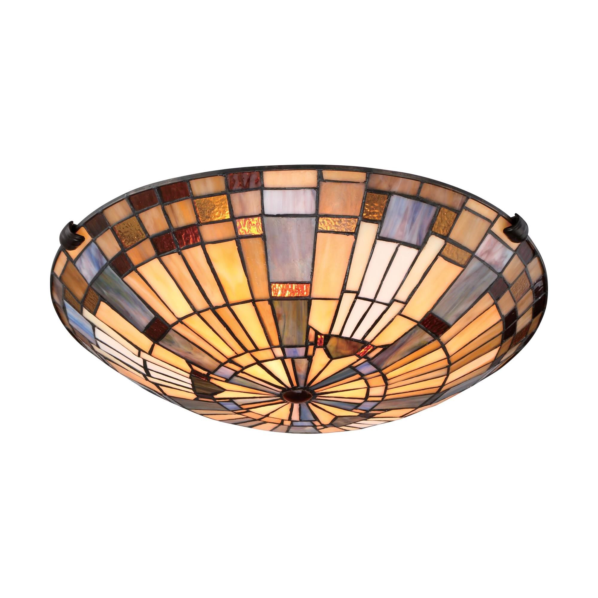 Shown in Valiant Bronze finish and Tiffany glass