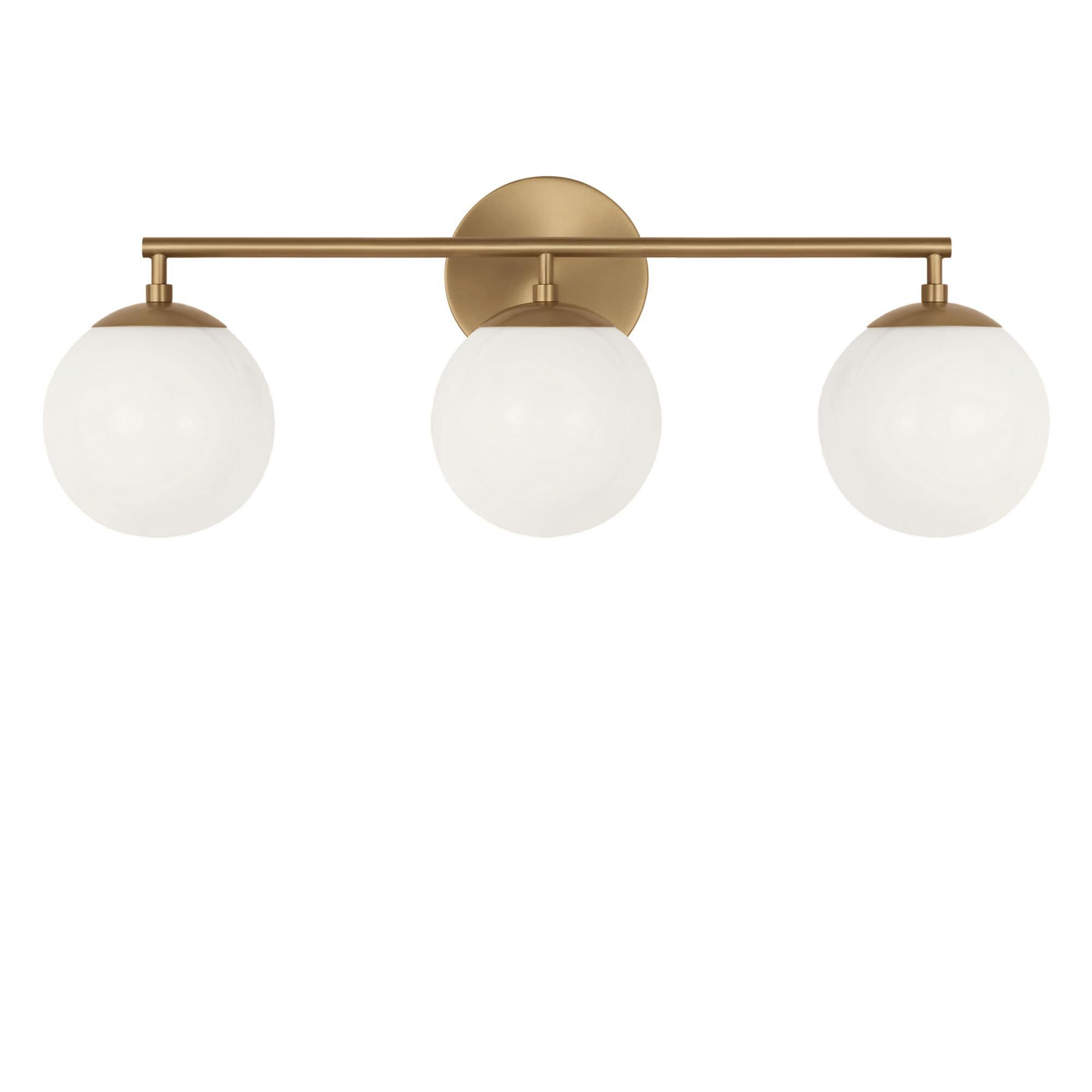 Shown in Satin Brass finish and Clear White glass