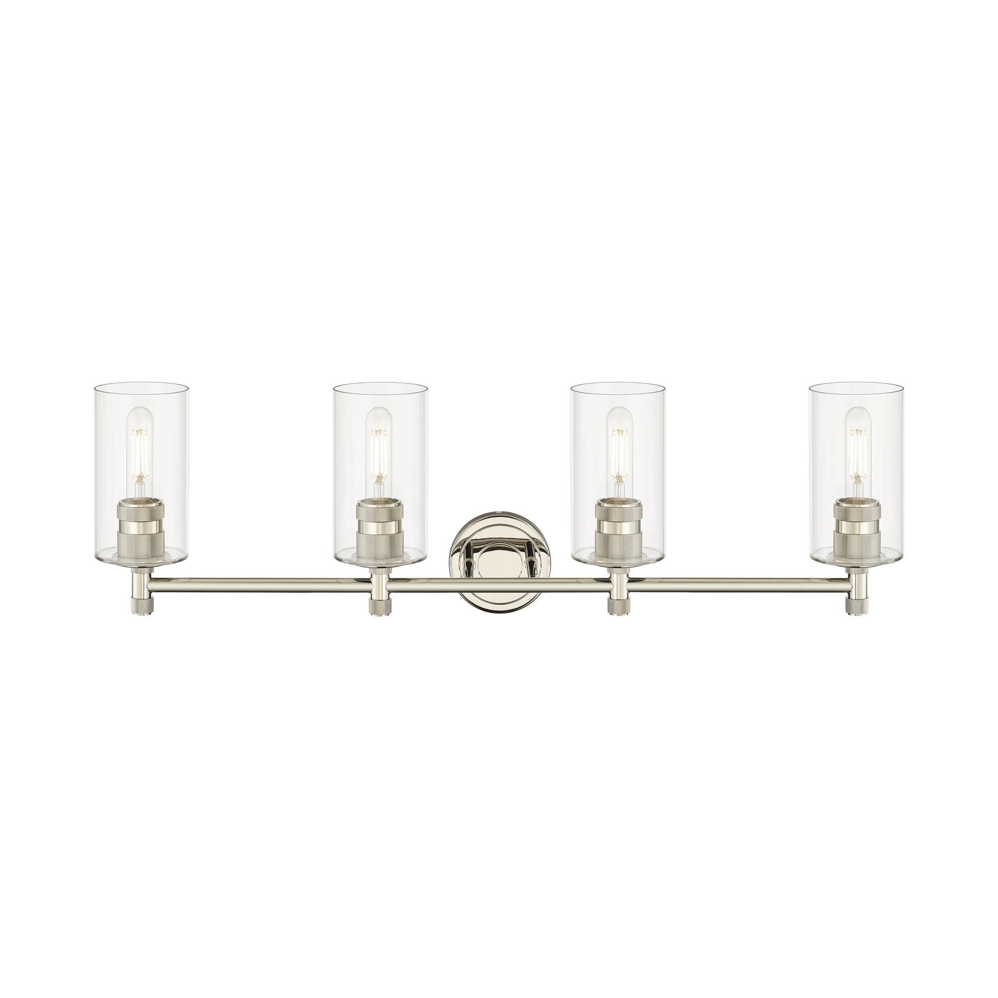 Shown in Polished Nickel finish and Clear glass