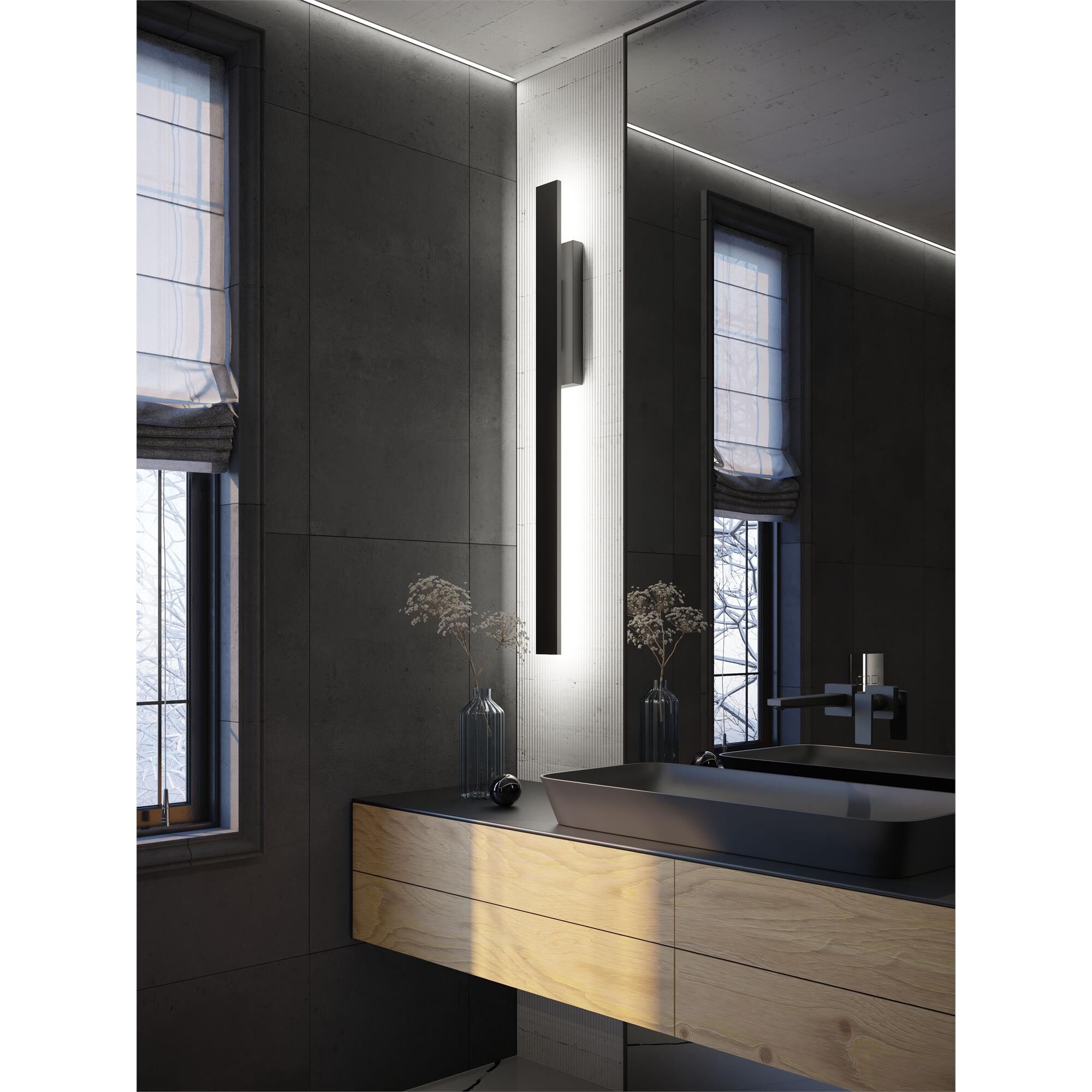Shown in Black finish and White glass