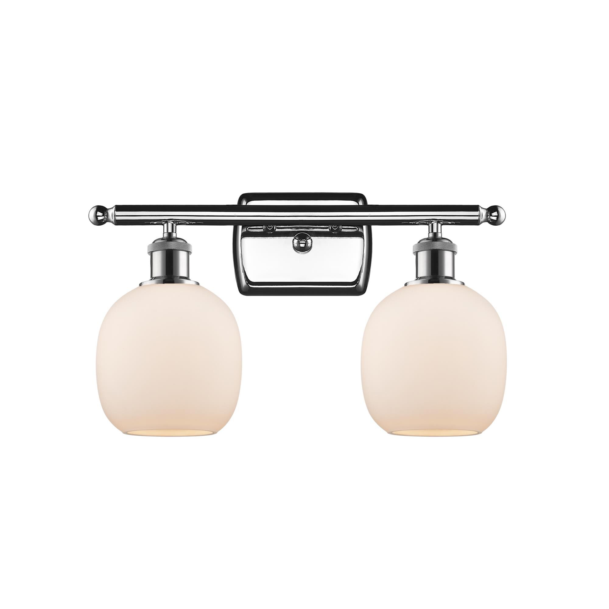 Shown in Polished Chrome finish and Matte White - Sphere glass