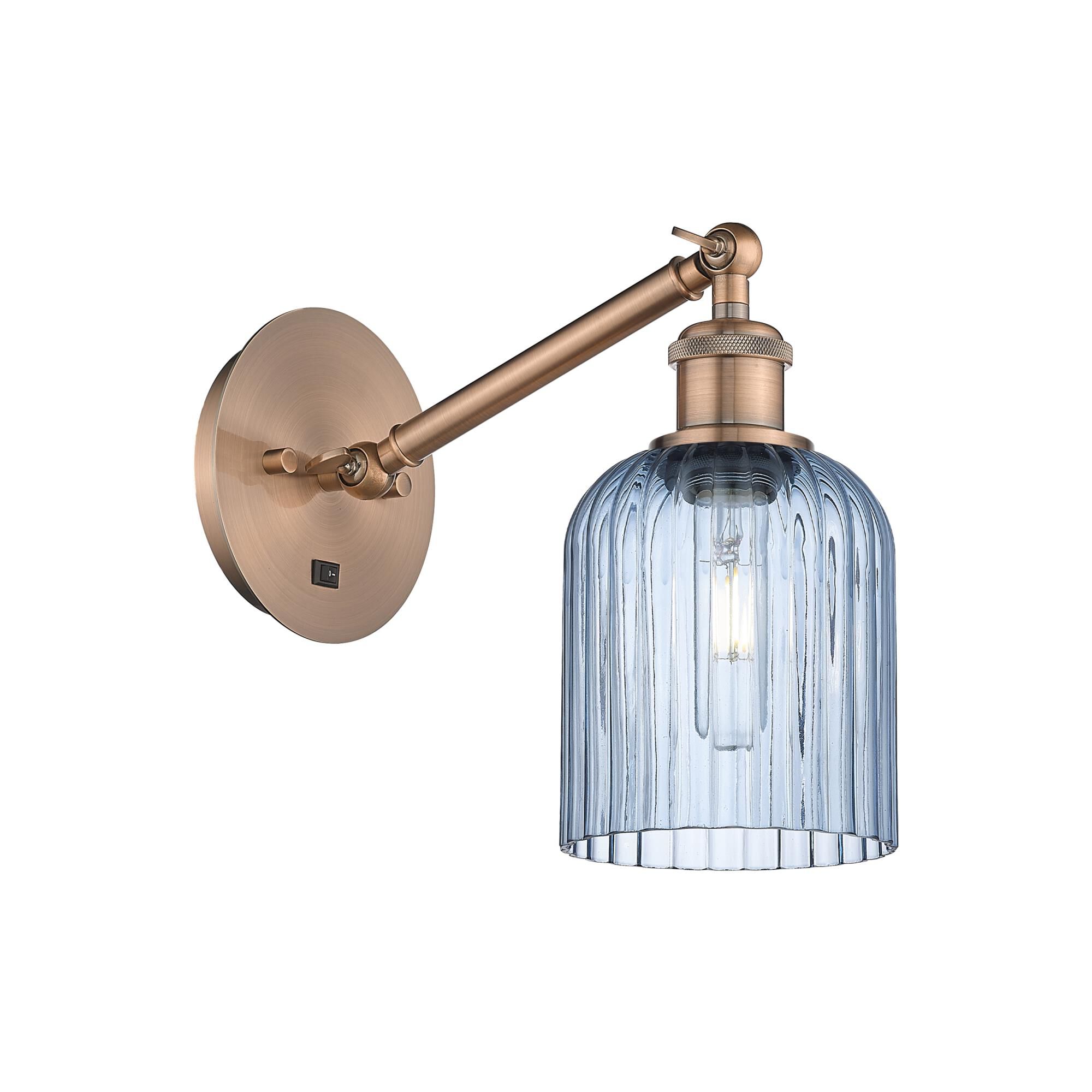 Shown in Antique Copper finish and Princess Blue shade