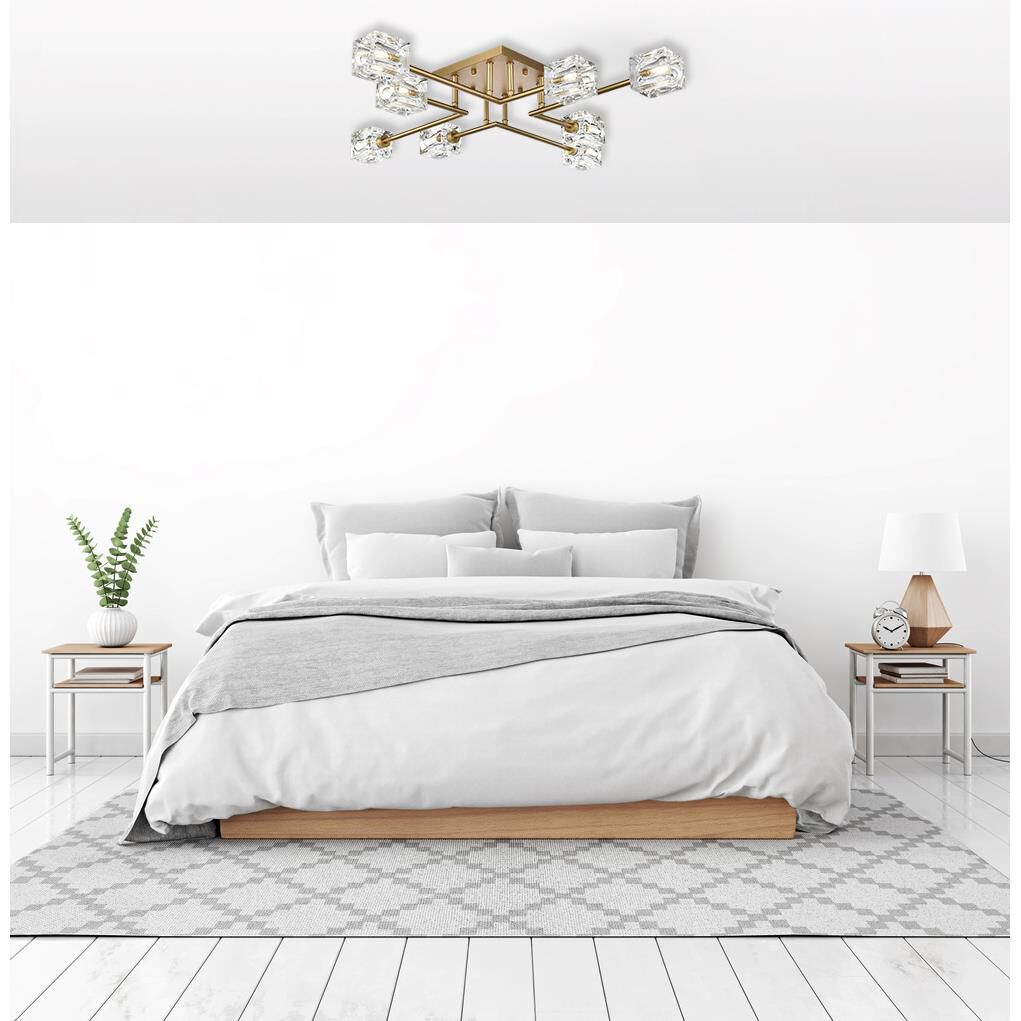 Lyra 32 Inch Semi Flush Mount by Elegant Lighting