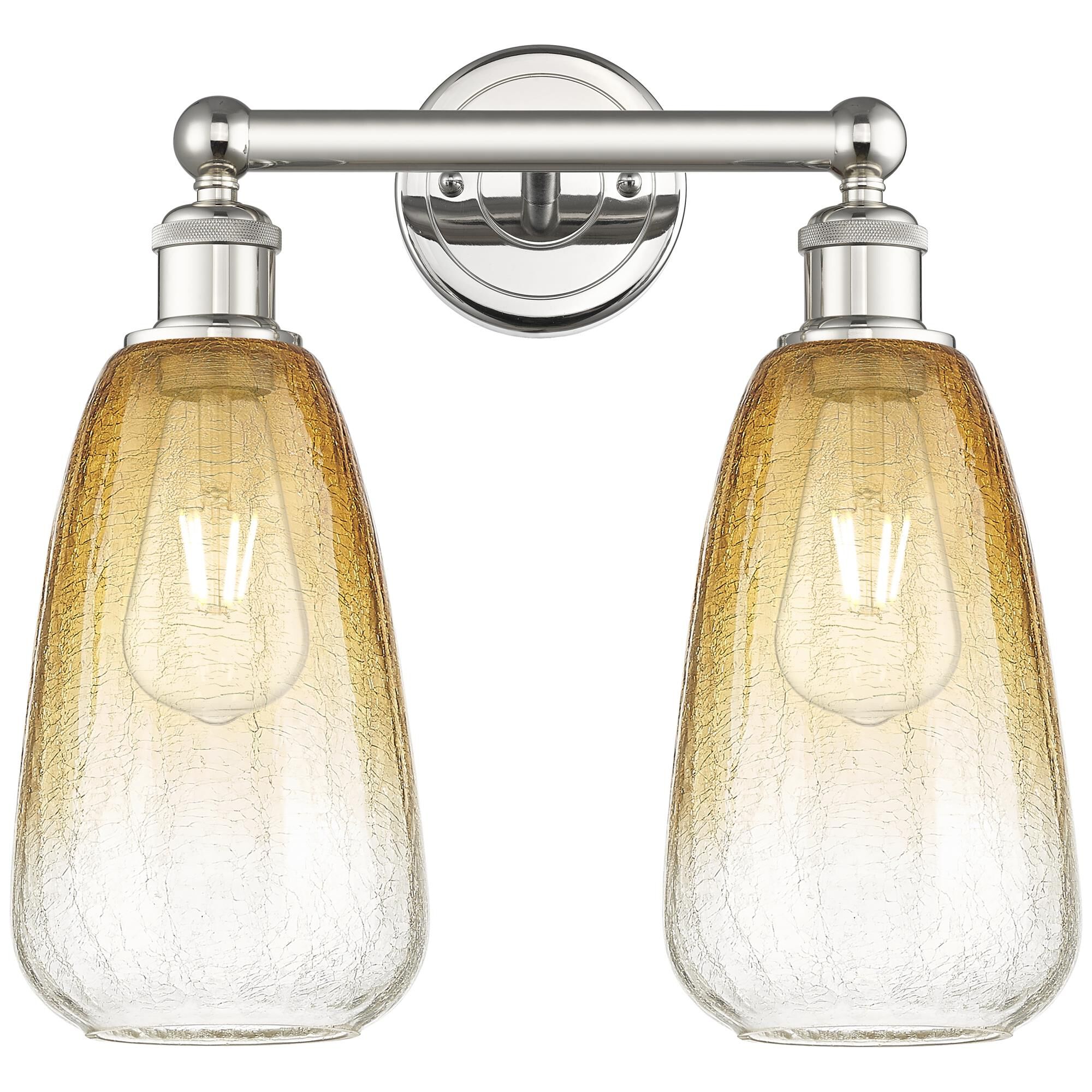 Shown in Polished Nickel finish and Amber glass