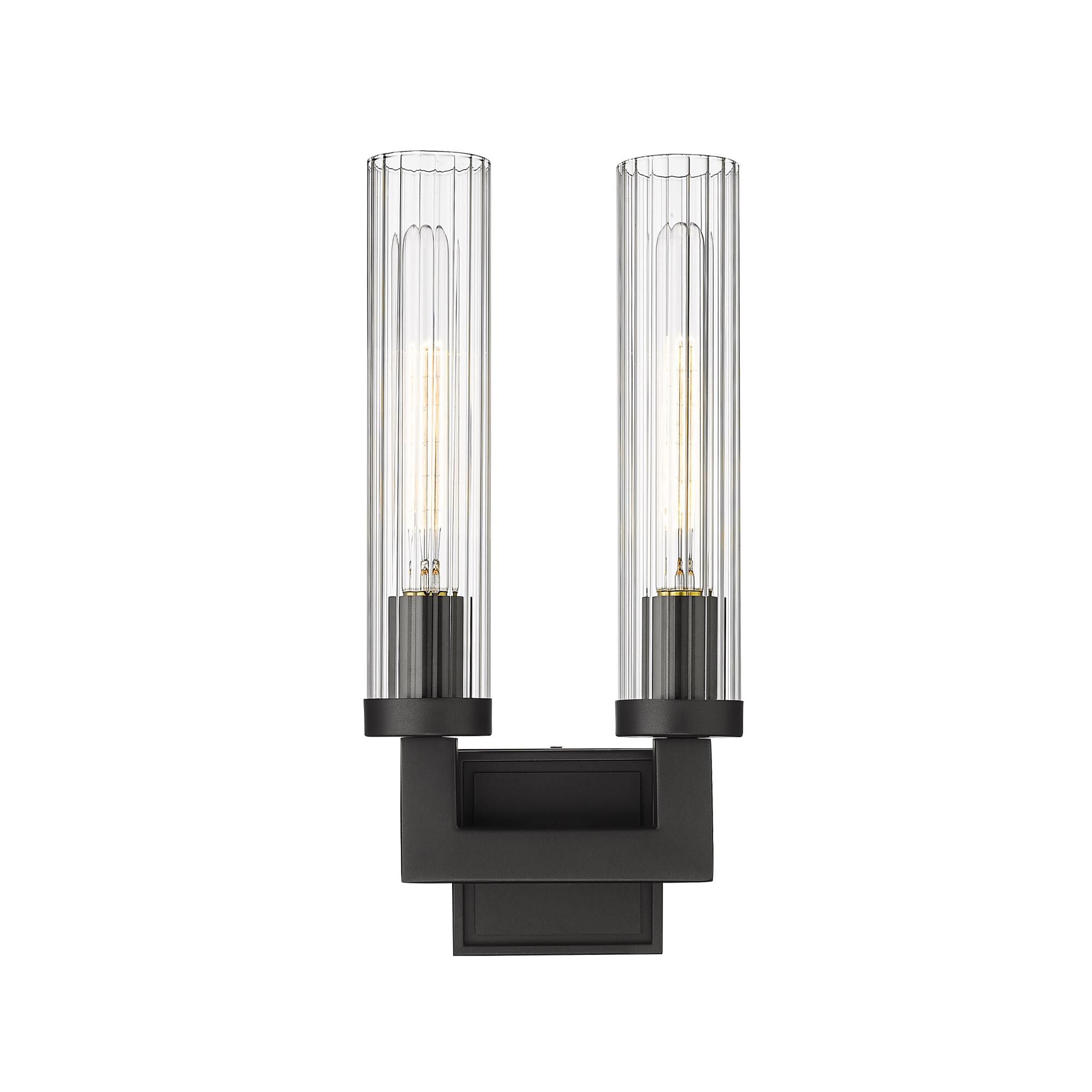 Shown in Bronze finish and Glass shade