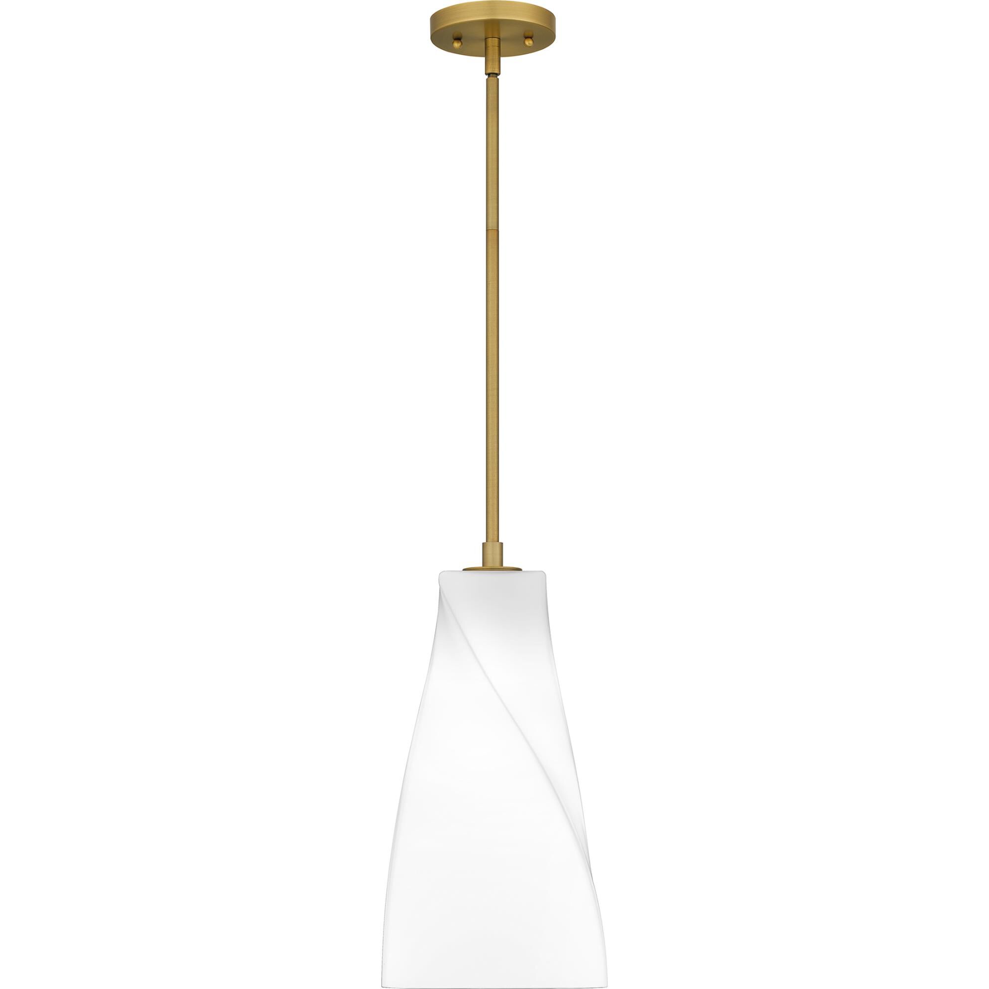 Shown in Brushed Gold finish and Opal Etched Glass shade