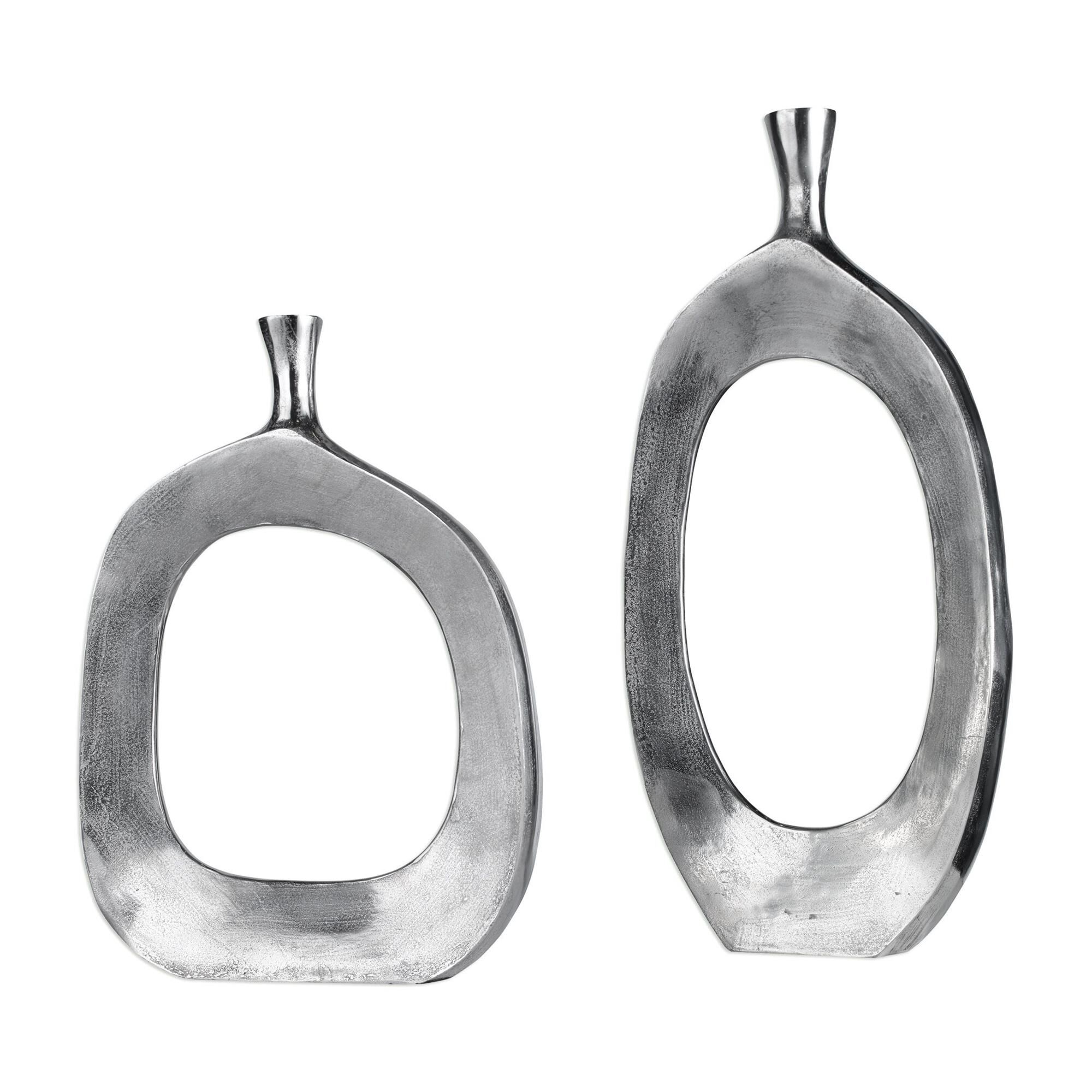 Uttermost Cierra Aluminum Vases S/2 Vase-Urn by Uttermost