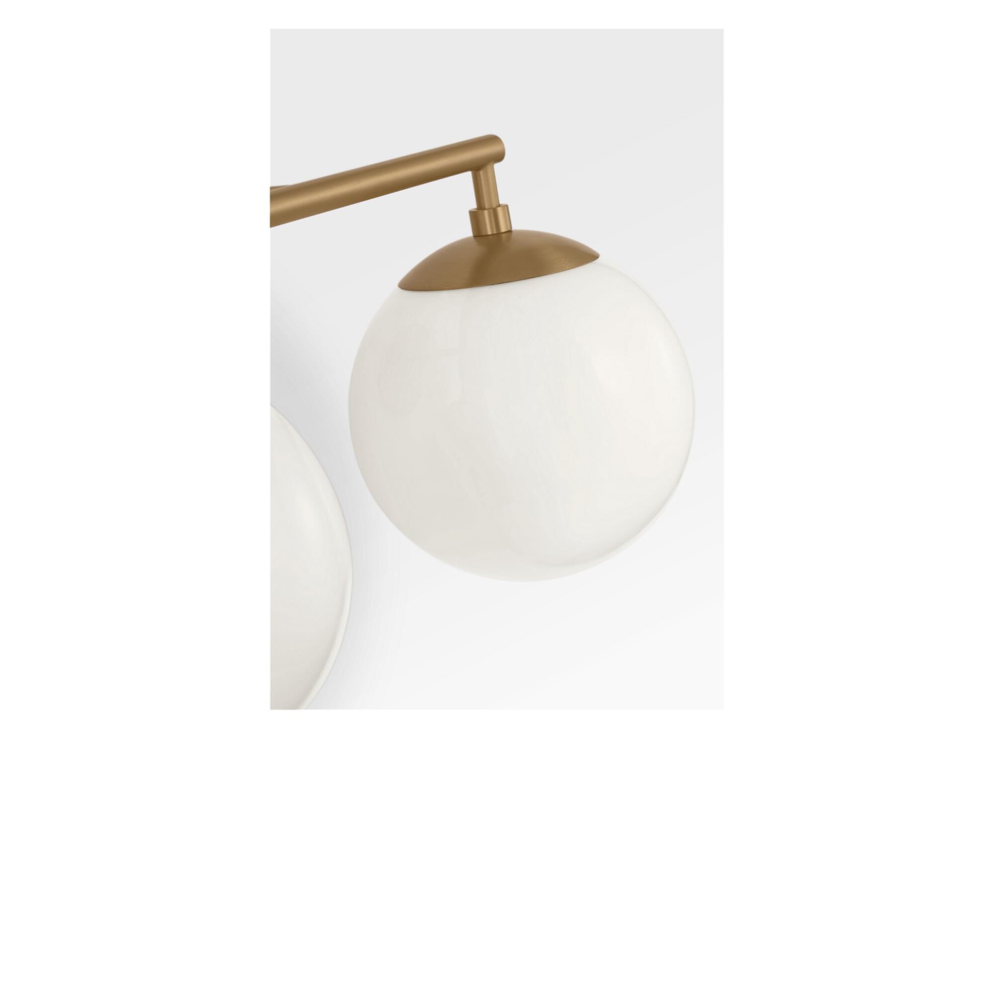 Shown in Satin Brass finish and Clear White glass