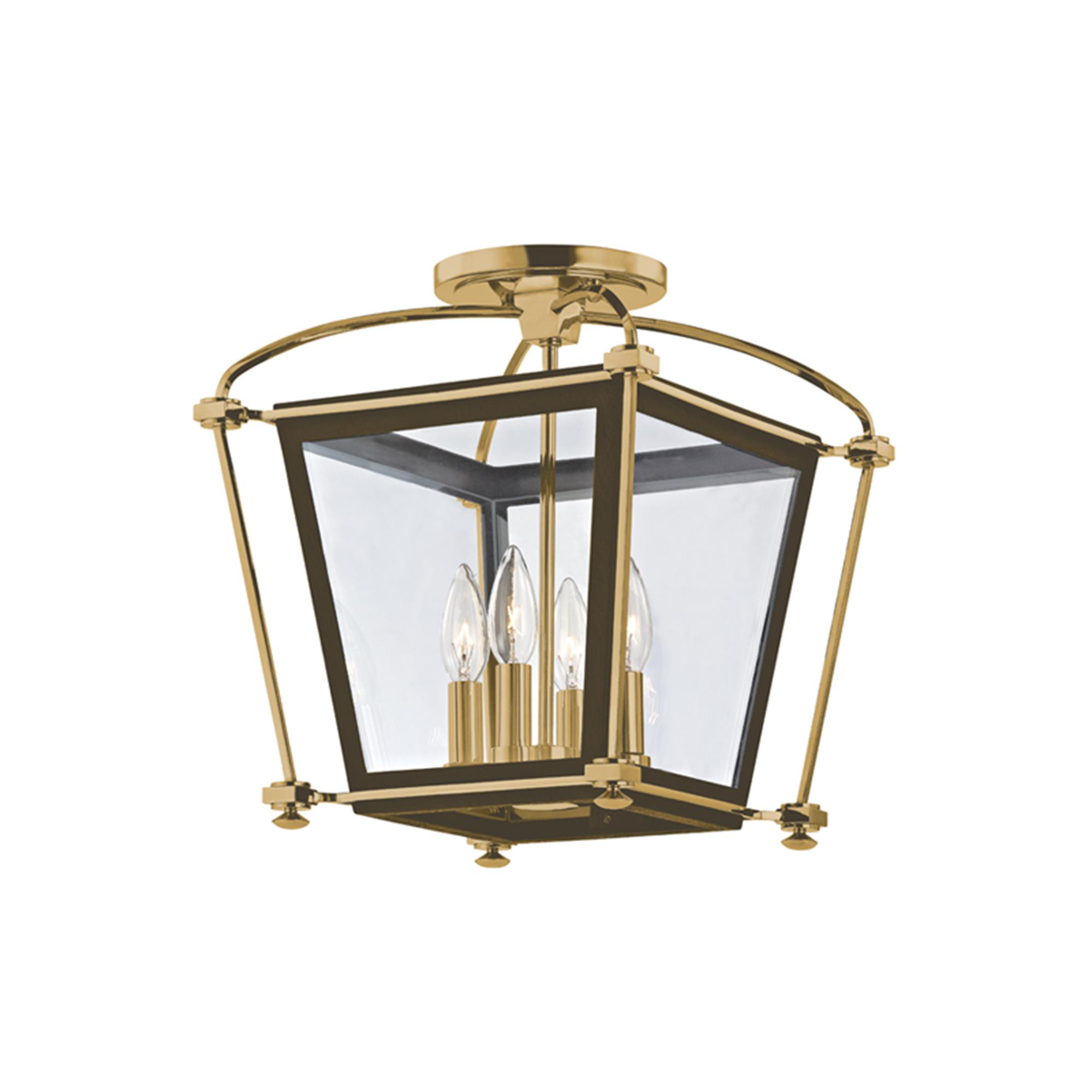 Hollis 13 Inch 4 Light Semi Flush Mount,