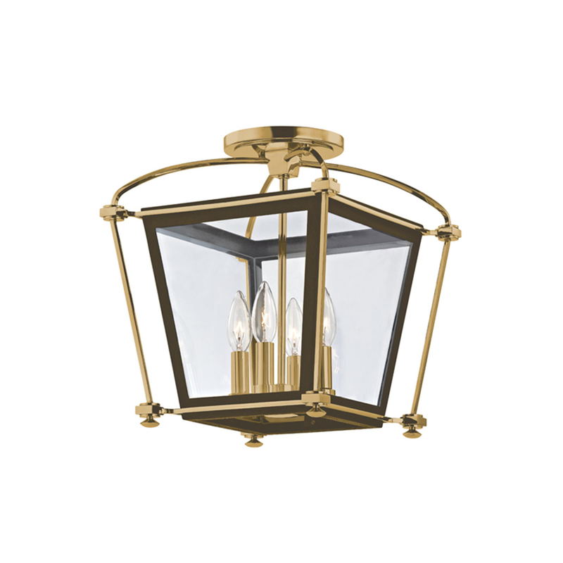 Hollis 13 Inch 4 Light Semi Flush Mount by Hudson Valley Lighting