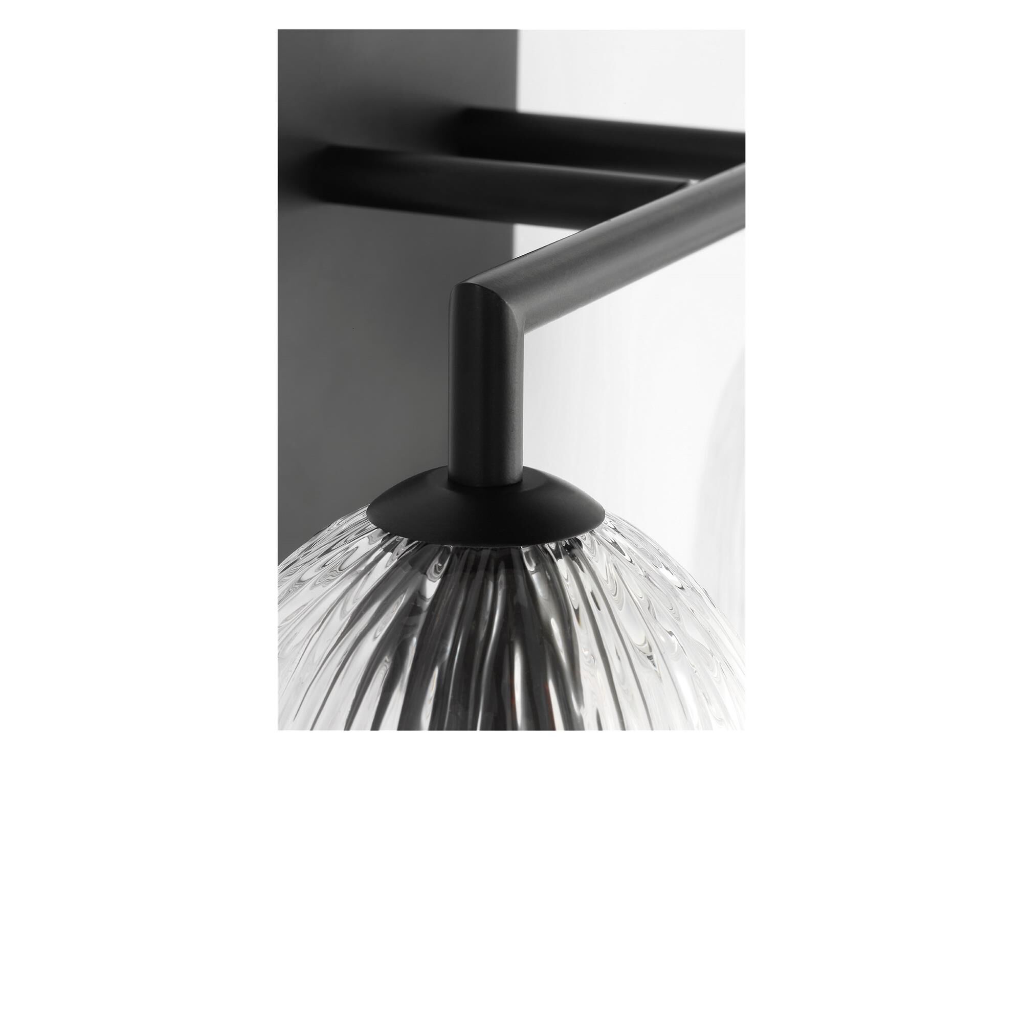 Shown in Aged Iron finish and Striped Clear glass