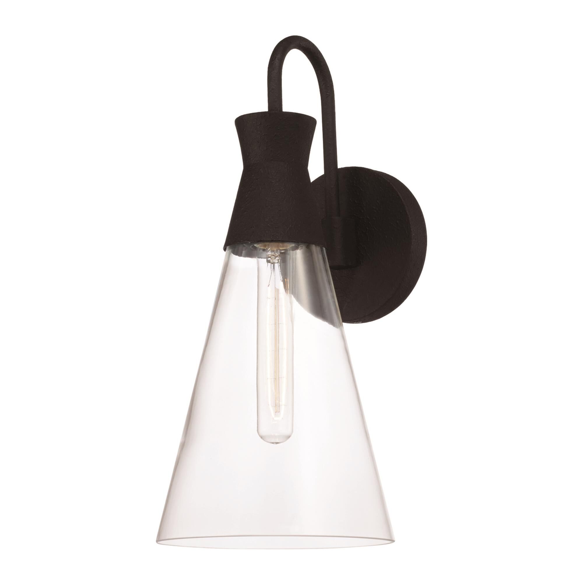 Shown in Textured Black finish and Clear glass