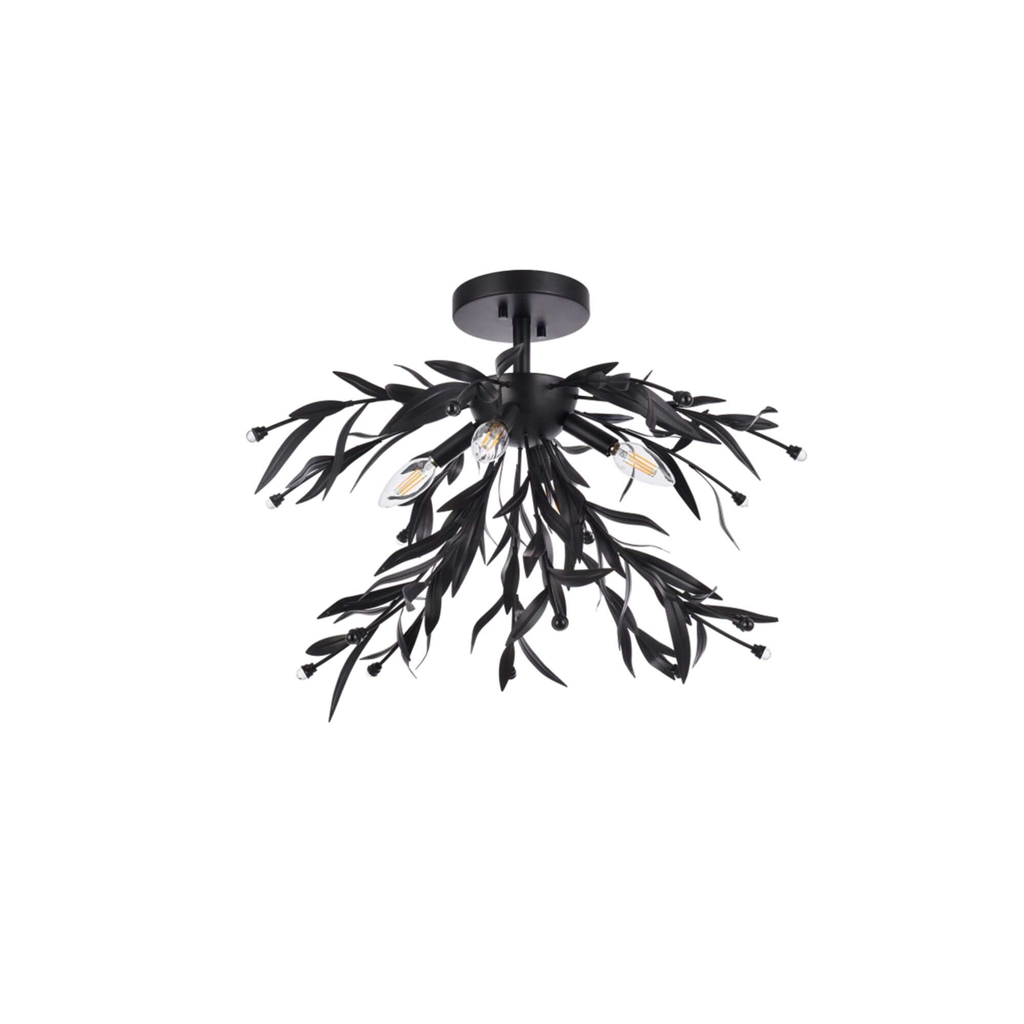 Priscilla 23 Inch 4 Light Semi Flush Mount by Elegant Lighting
