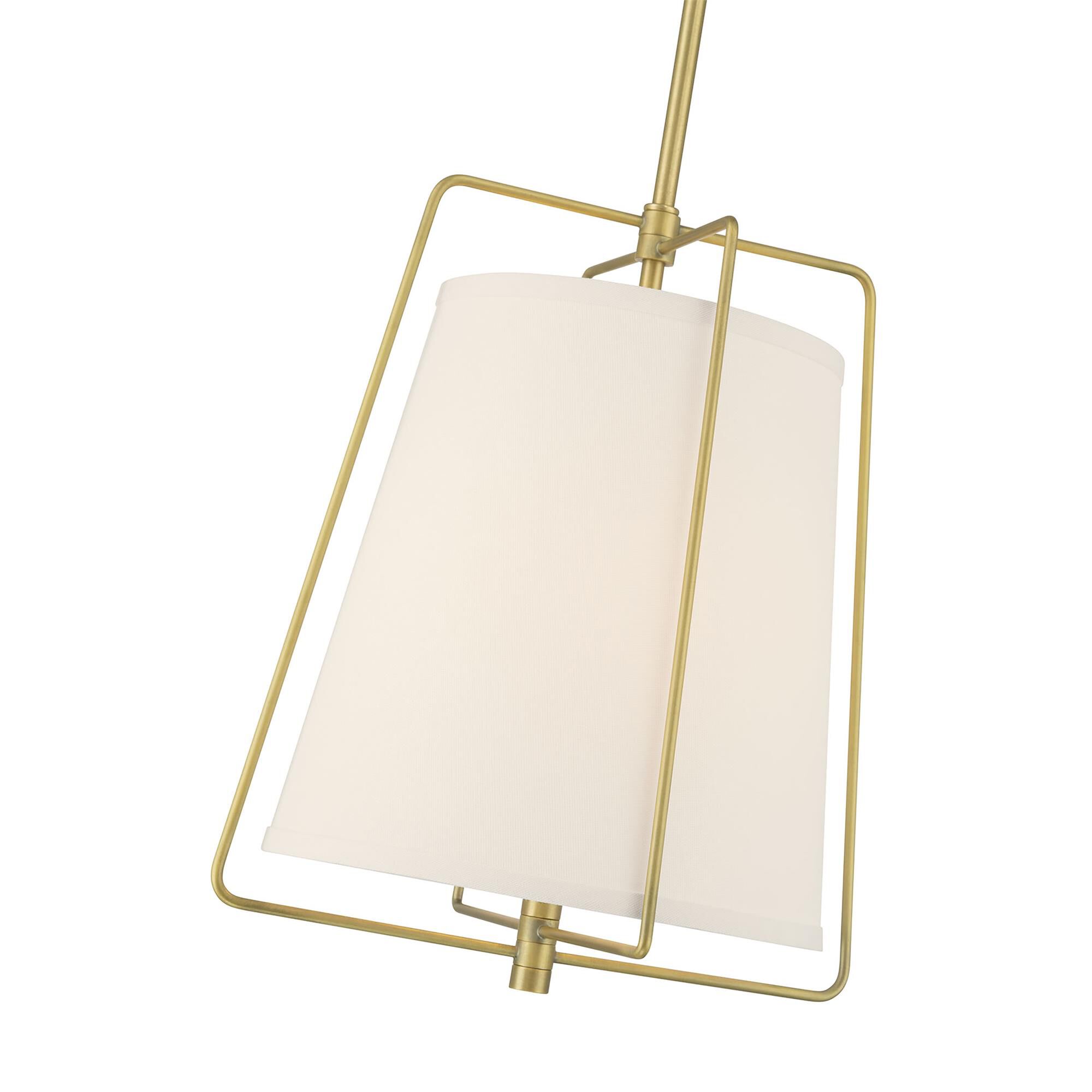 Shown in Vintage Brass finish and White glass