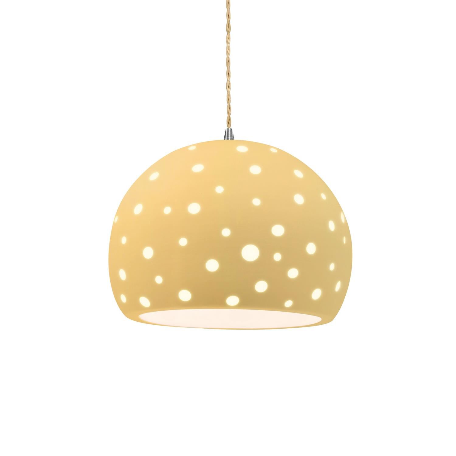 Perforated Globe 12 Inch Large Pendant by Justice Design Group