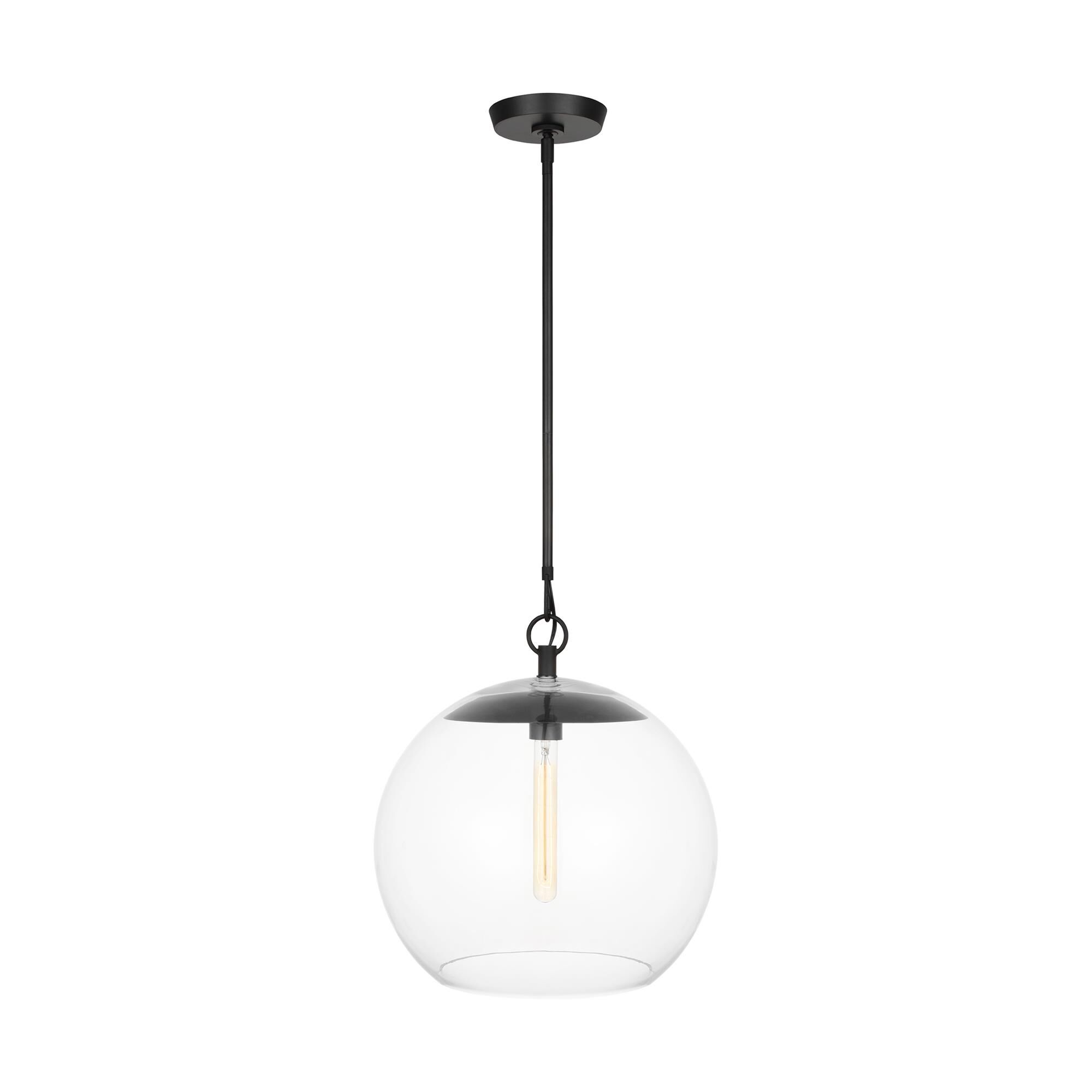 Shown in Aged Iron finish and Clear glass