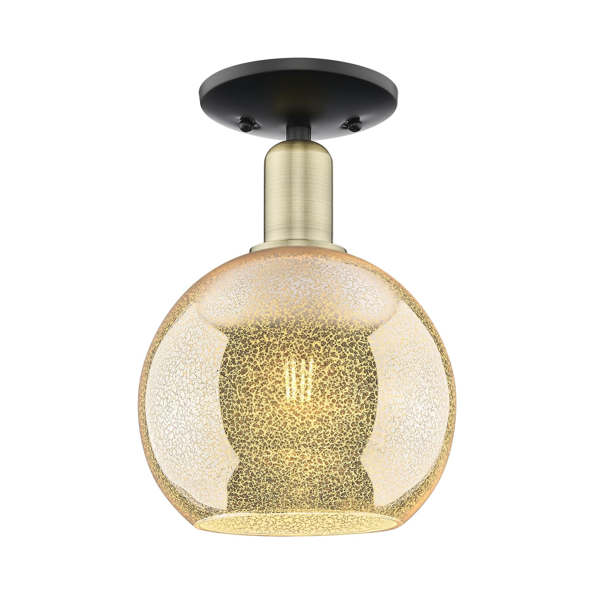 Shown in Black Antique Brass finish and Mercury glass