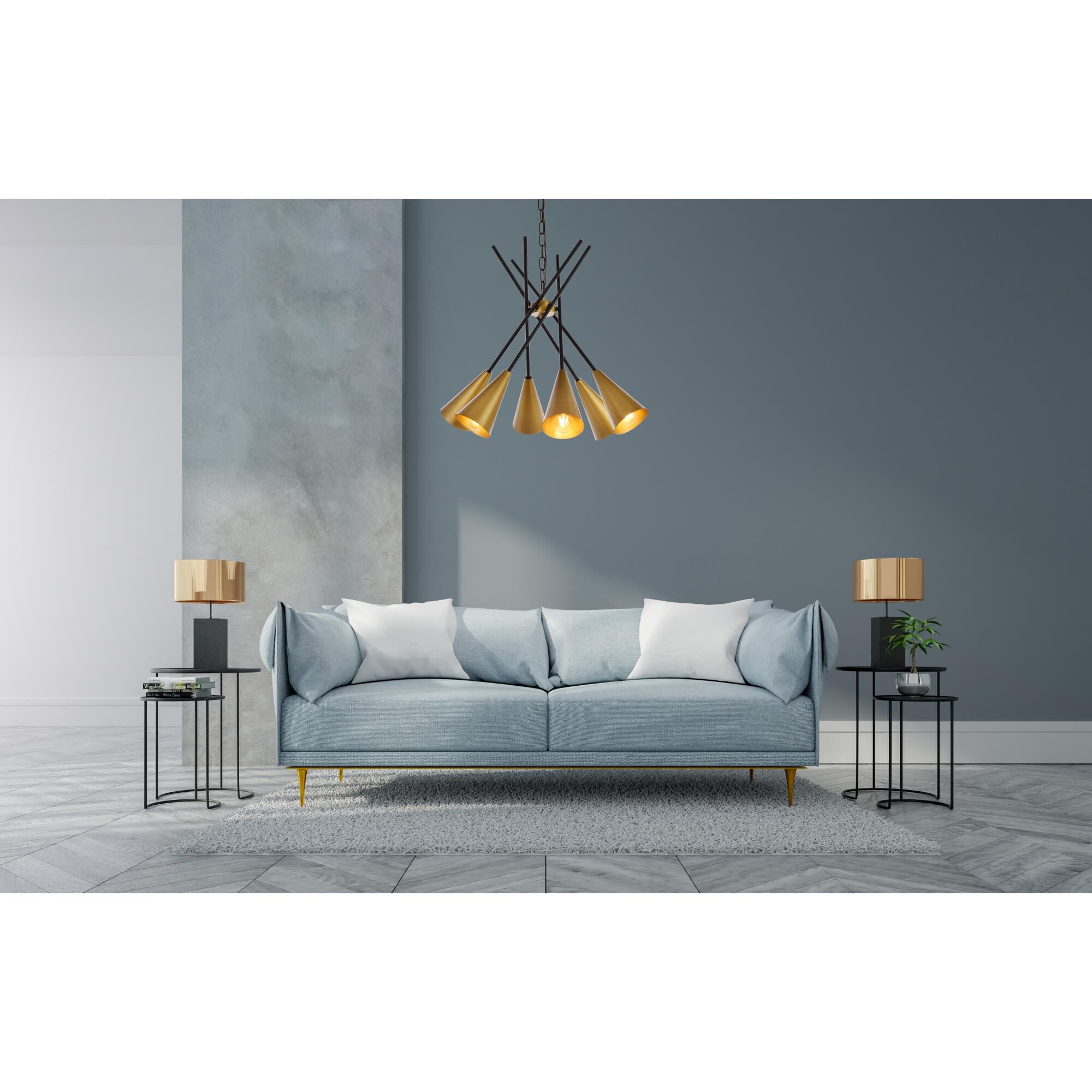 Shown in Black and Brass finish