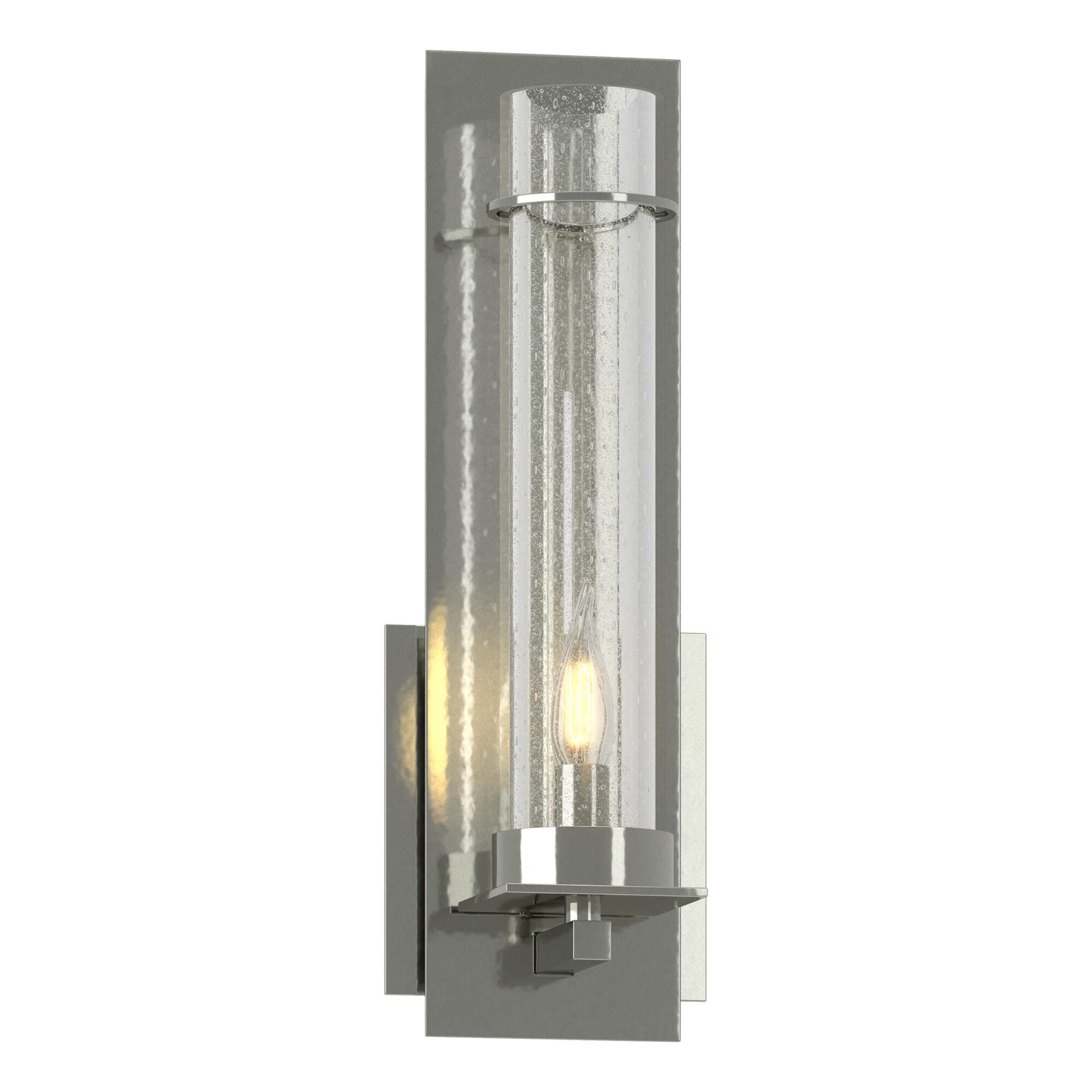 Shown in Sterling finish and Seeded Clear glass