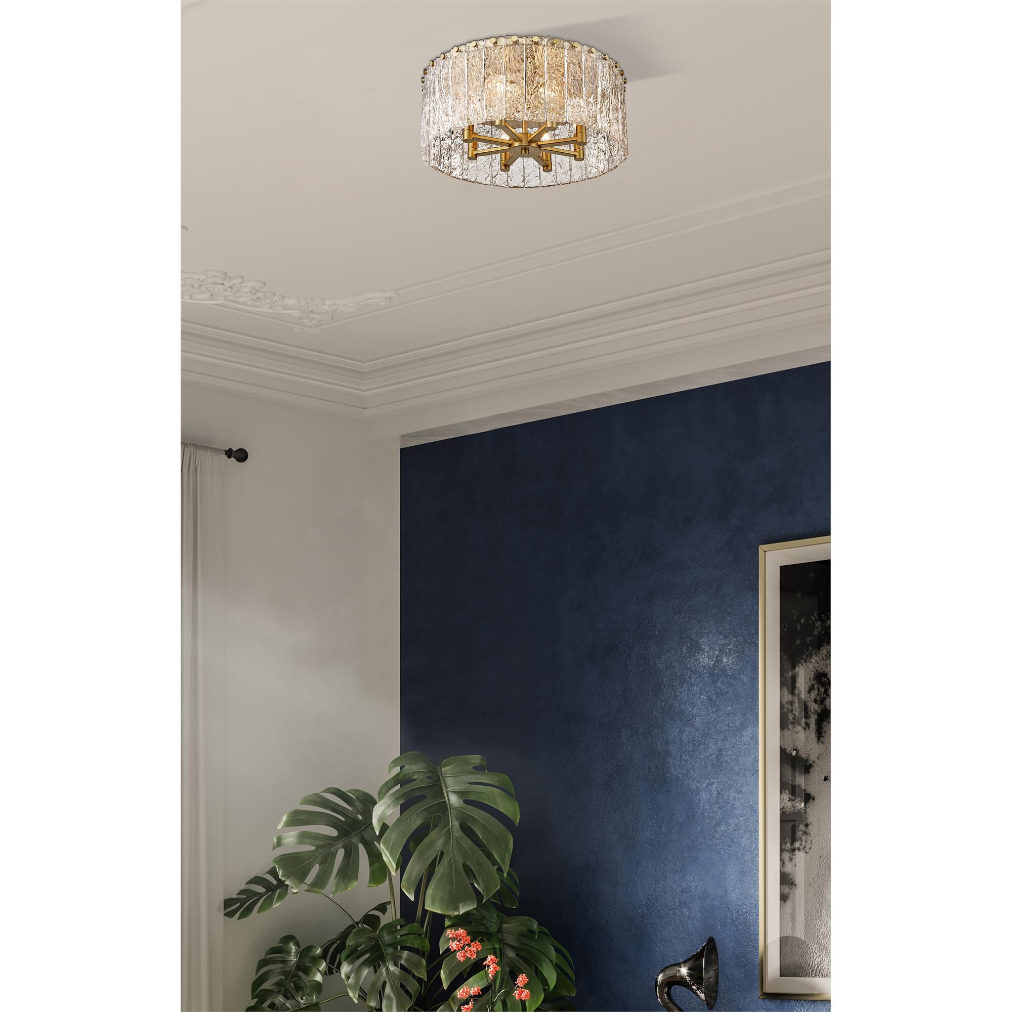 Shown in Modern Gold finish and Clear glass