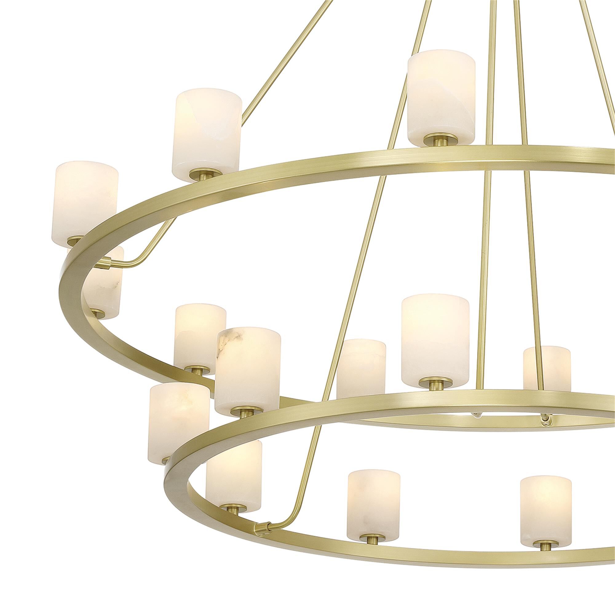 Shown in Soft Brass finish and Alabaster crystal and Stone glass and Stone shade