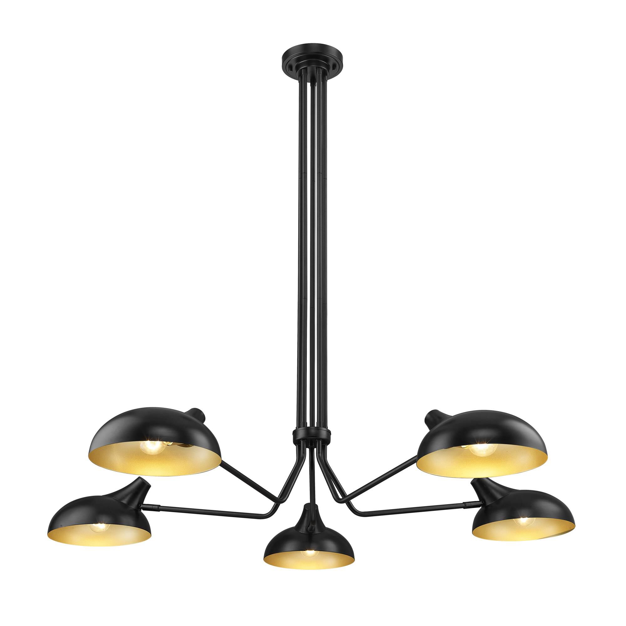 Shown in Matte Black finish and Matte Black Outer and Gold Inner Steel shade