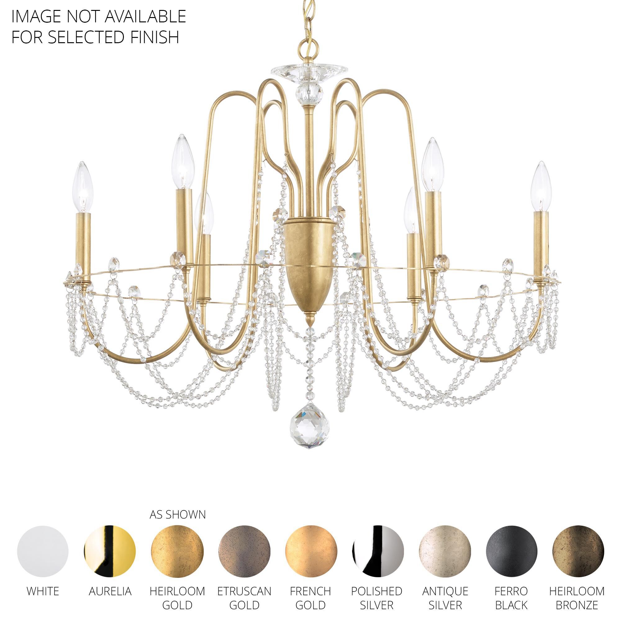 Shown in Etruscan Gold finish and Clear Optic crystal