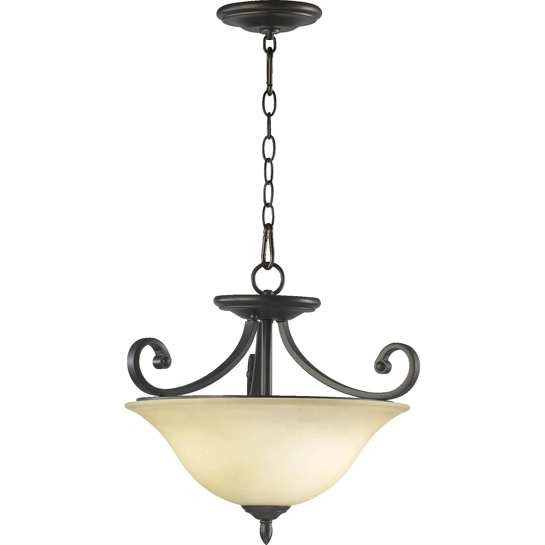 Bryant 18 Inch 3 Light Semi Flush Mount by Quorum International