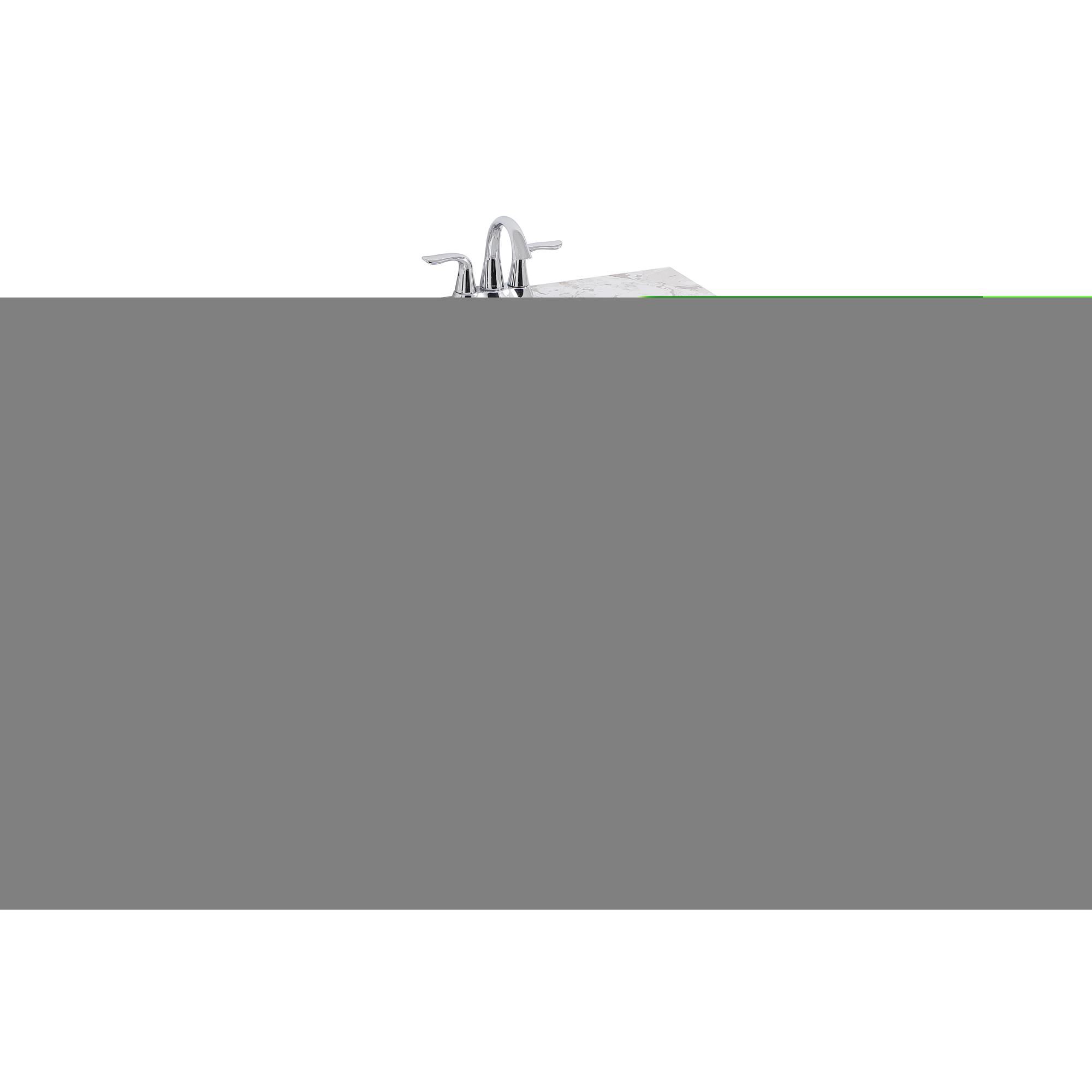 Shown in White And Brushed Nickel With Calacatta Quartz finish