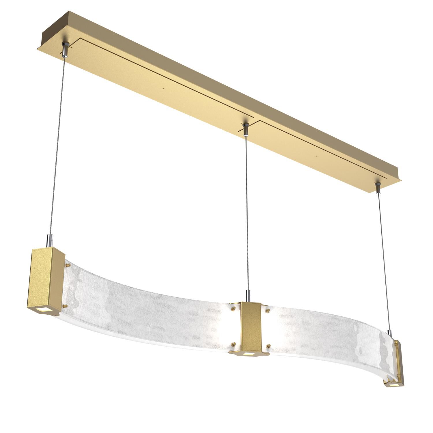 Shown in Gilded Brass finish and Clear Granite glass