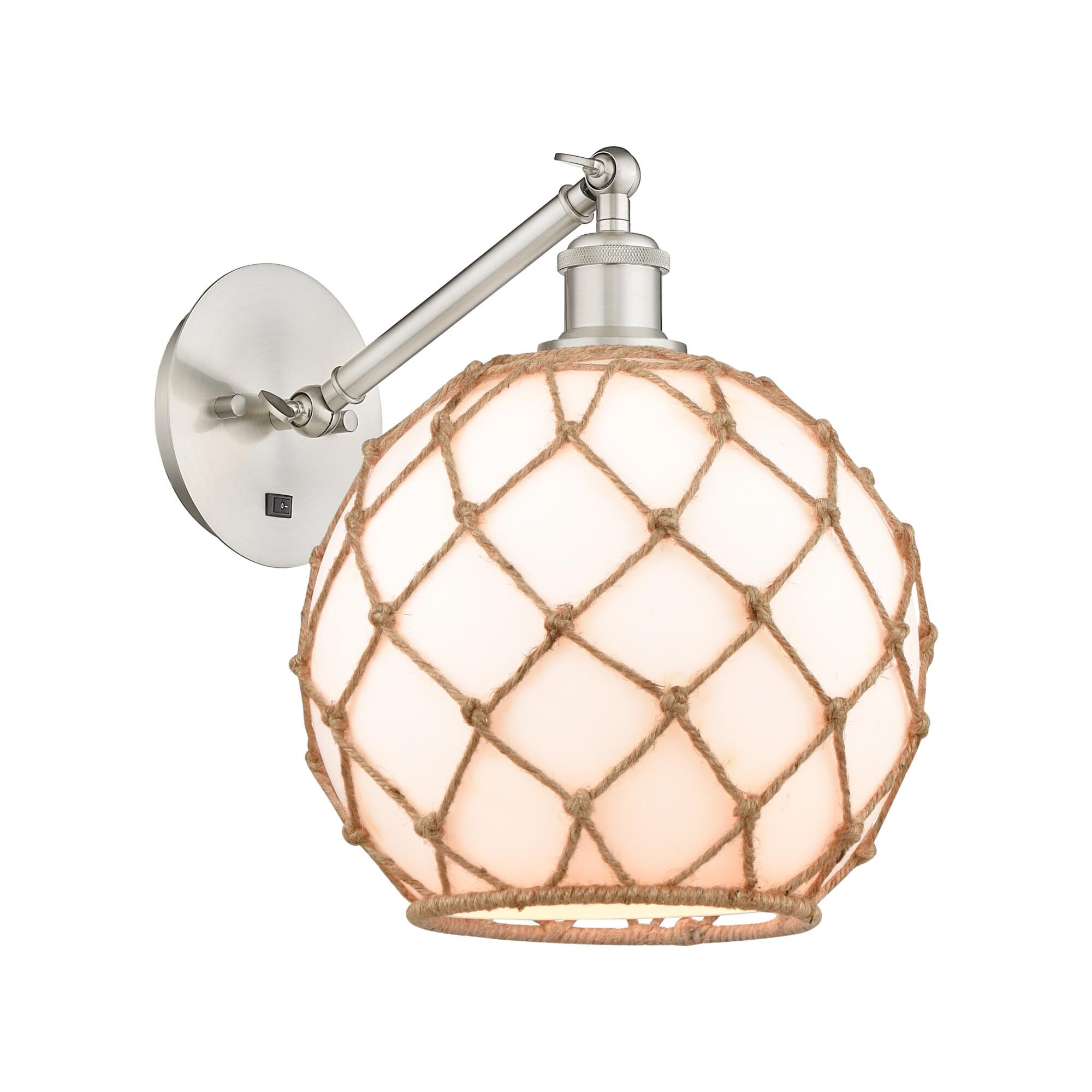Bruno Marashlian Farmhouse Rope 10 Inch Wall Swing Lamp by Innovations Lighting